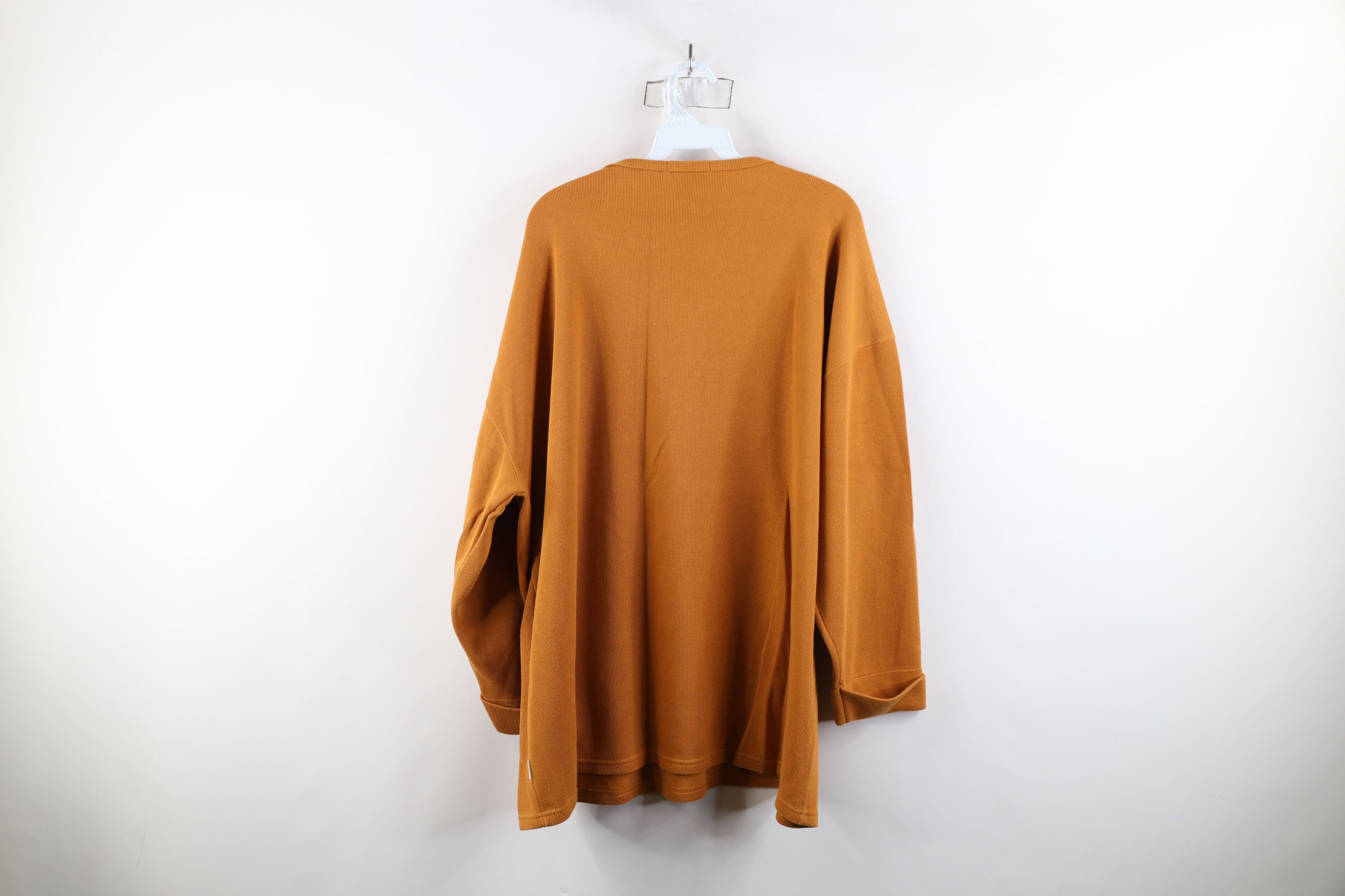 Express × Vintage Vintage 90s Express Ribbed Knit 3/4 Sleeve T-Shirt Orange Size XL / US 12-14 / IT 48-50 - 10 Thumbnail