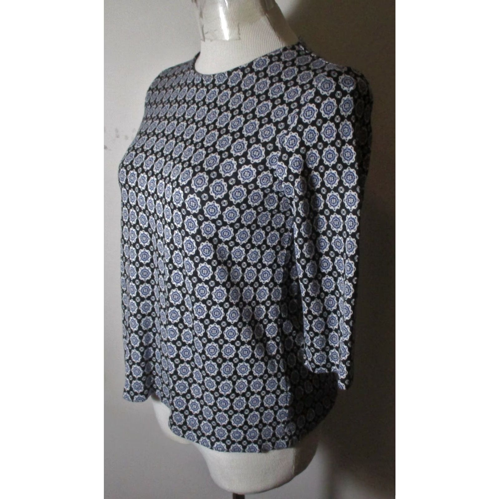 J. Jill J. Jill Blue Heavy Wearver 3/4 Sleeve Top Size XS Size XS / US 0-2 / IT 36-38 - 4 Thumbnail