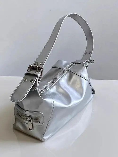 Designer Retro y2k versatile shoulder bag women's silver Size ONE SIZE - 4 Thumbnail