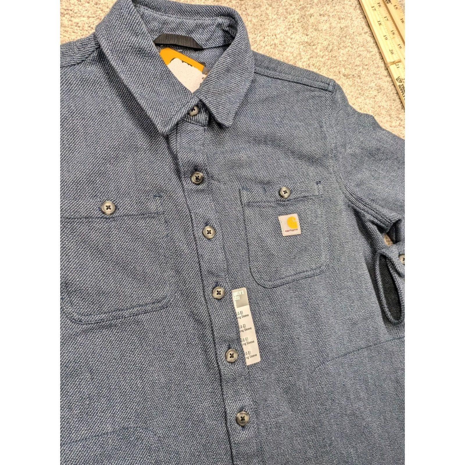Carhartt Carhartt Women Blue Shirt Jacket Shacket Medium LOOSE Fit Side Pocket Casual Workwear Cotton NWT Size M / US 6-8 / IT 42-44 - 2 Thumbnail