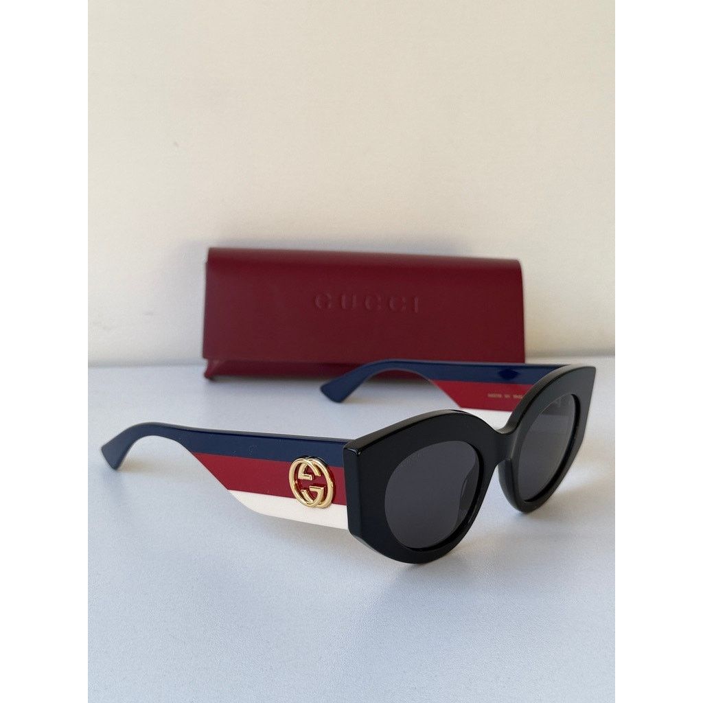 Gucci RARE! NEW Gucci GG0275S Striped Arm Cat Eye Sunglasses Size ONE SIZE - 7 Thumbnail