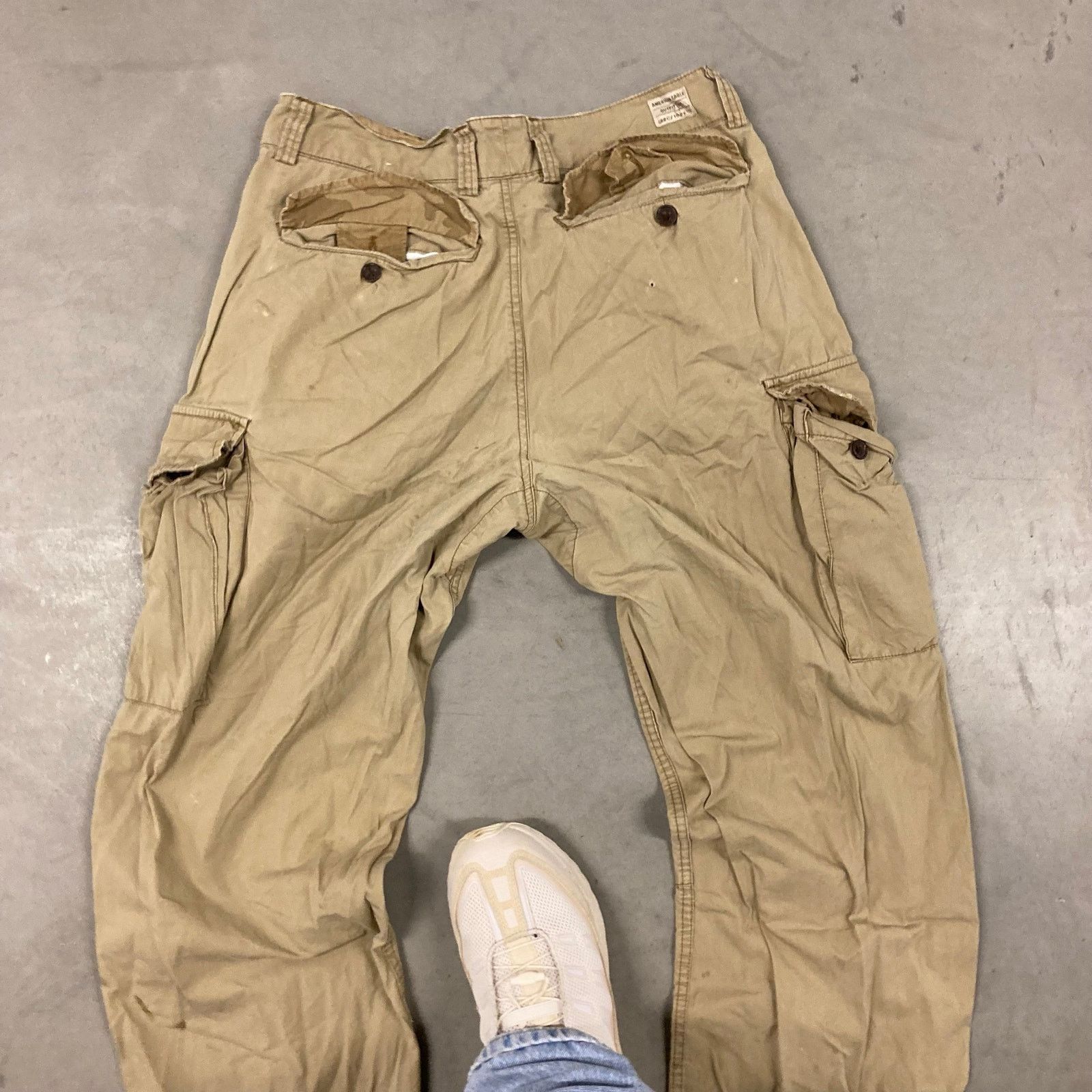American Eagle Outfitters × Vintage vintage y2k distressed American eagle cargo pants 31x30 Size US 31 - 5 Thumbnail