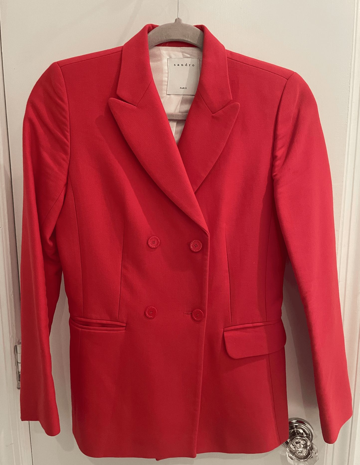 Sandro Sandro Double Breasted blazer in red - Size XS Size XS / US 0-2 / IT 36-38 - 3 Thumbnail