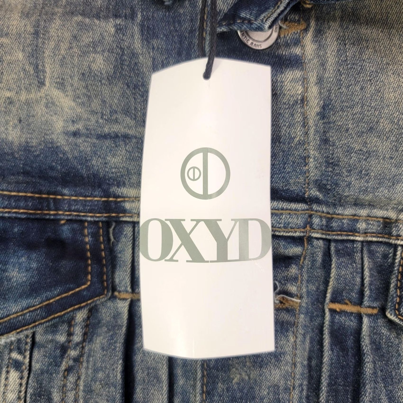 Denime OXYD Jacket Mens S Blue Premium Denim Distressed Button Front Stretch Western Size US S / EU 44-46 / 1 - 3 Thumbnail
