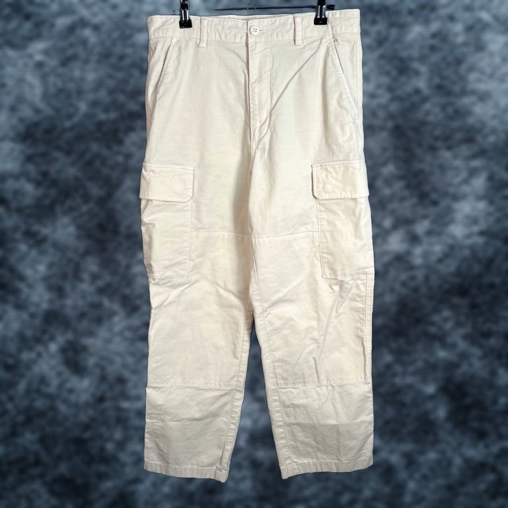 Uniqlo VINTAGE Uniqlo Mens Size Small 27-30 Hemmed Beige Cargo Straight Leg Pants Size US 29 - 1 Thumbnail
