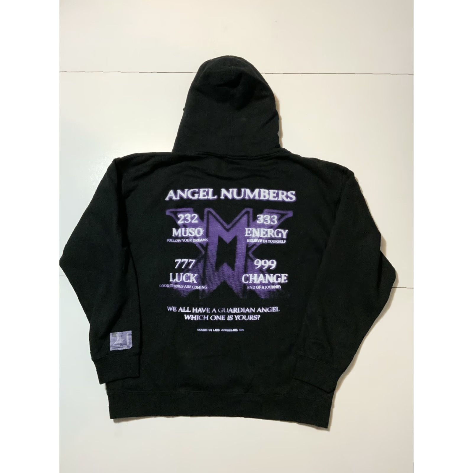 Vintage Muso Kuso Emanuel Ricci Guardian Angel Numbers Cherub Pullover Hoodie XL Men Black Sz. XL Size US XL / EU 56 / 4 - 2 Thumbnail
