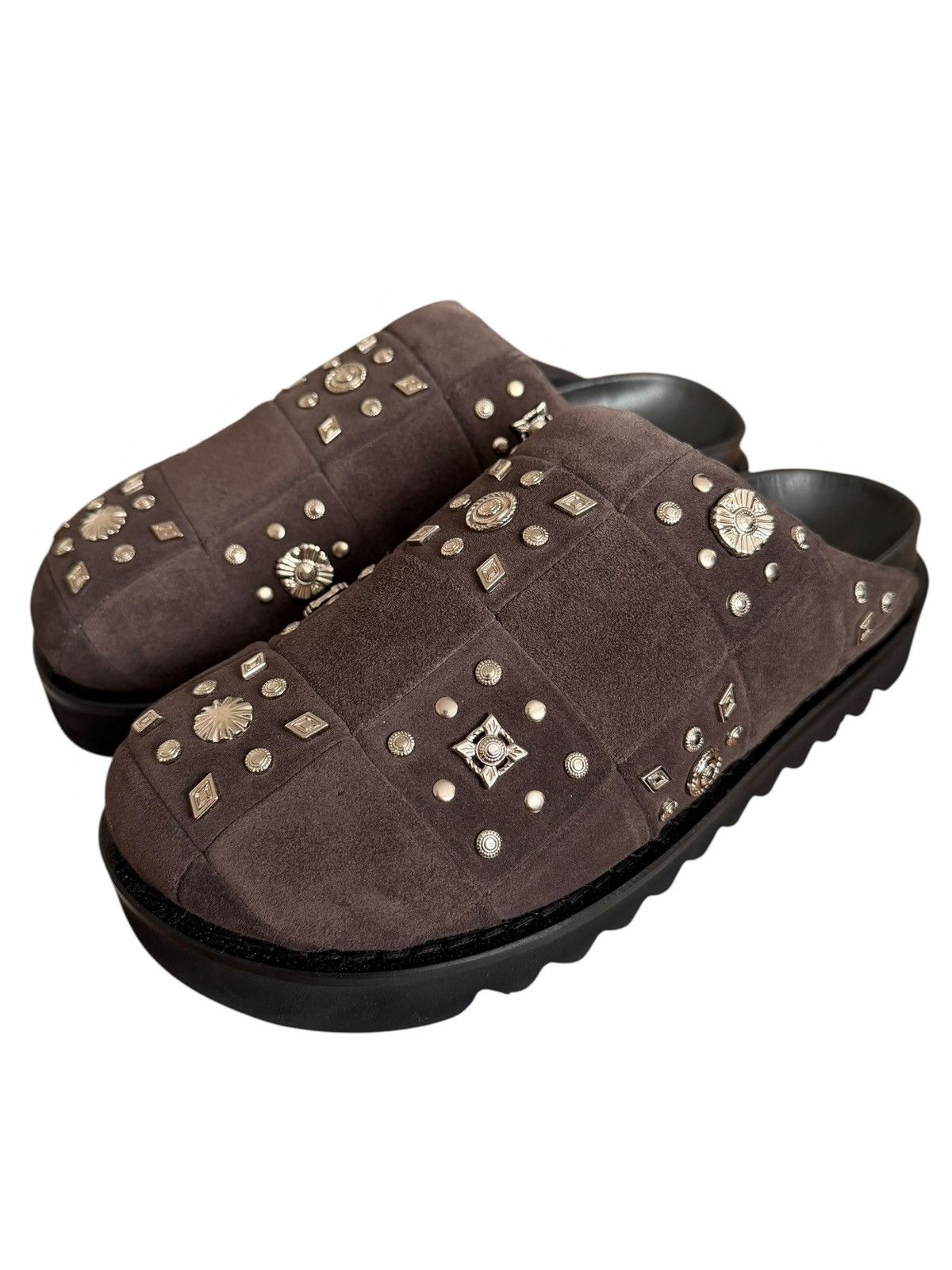 TOGA VIRILIS Suede Metal Embellished Mule Slides Size US 10 / EU 43 - 2 Thumbnail