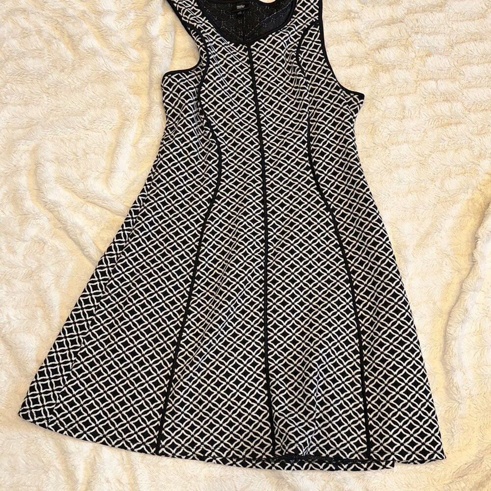 Mossimo Mossimo Black and White High-Neck A-Line Dress | Sz L Size L / US 10 / IT 46 - 2 Thumbnail
