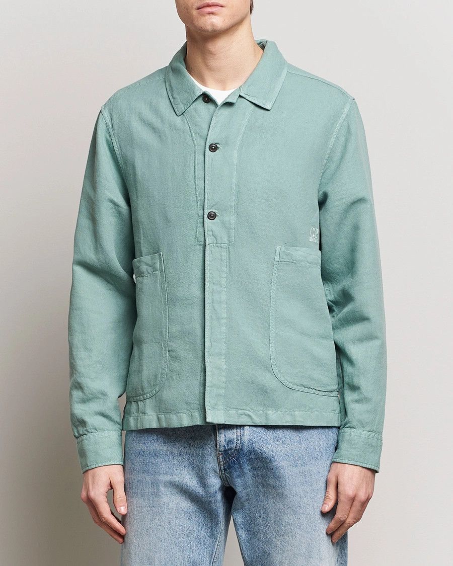 C.P. Company o1y1224 Solid Color Shirt in Sage Green Size US XL / EU 56 / 4 - 3 Thumbnail
