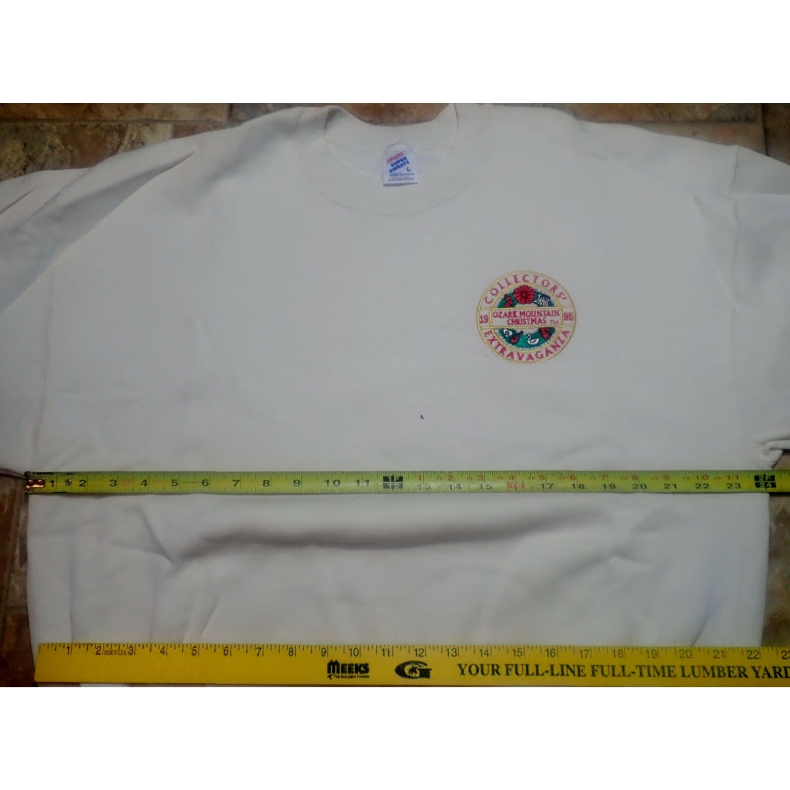 Jerzees Vintage JERZEES White Mens NWT Sweatshirt Super Sweats Embroidered Logo Made in USA Size US L / EU 52-54 / 3 - 6 Thumbnail