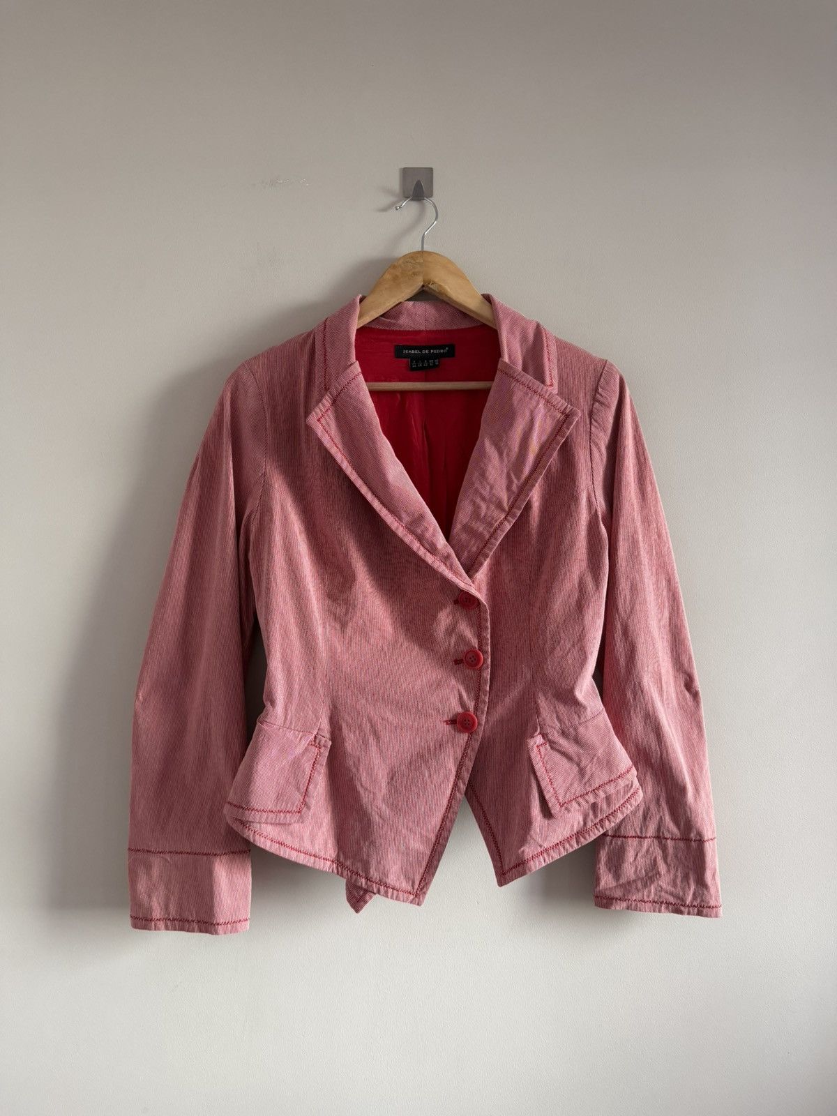 Vintage Asymmetric Tailored Blazer Pink Avant-Garde Size L / US 10 / IT 46 - 1 Thumbnail