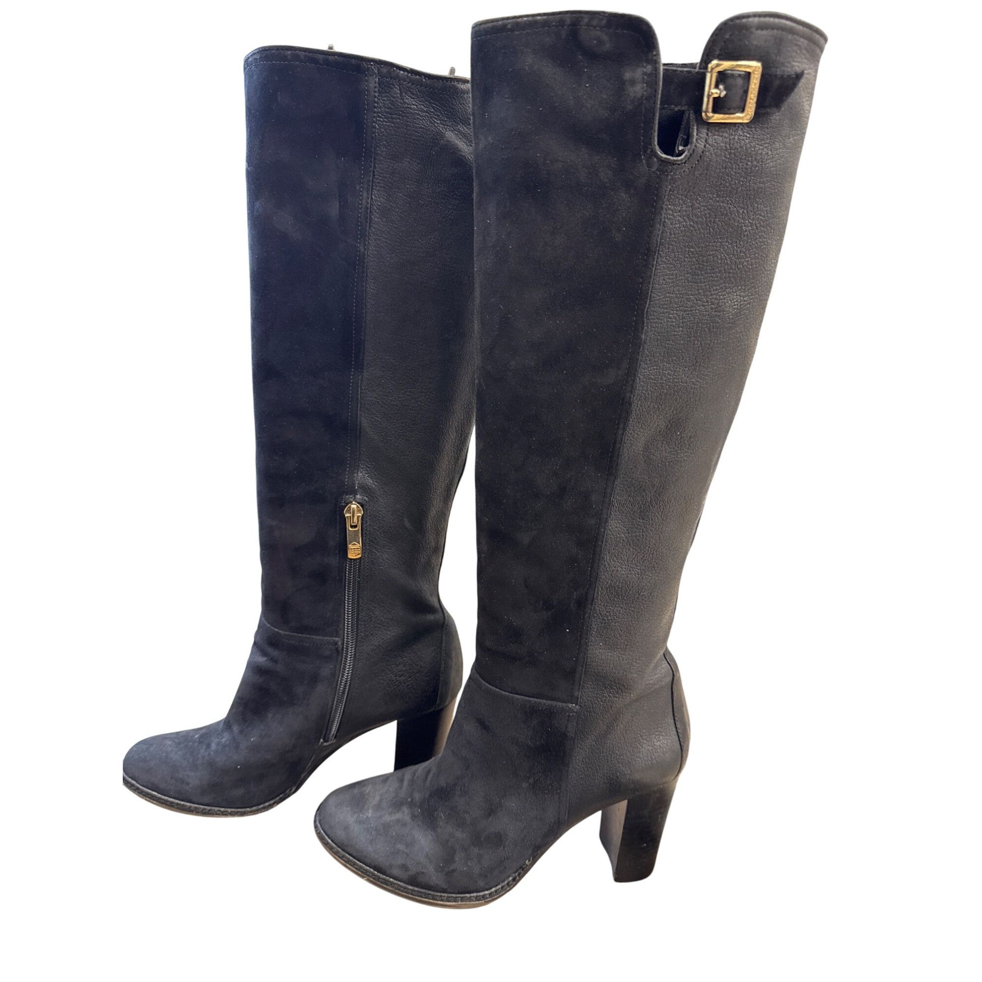 Vince Camuto Vince Camuto Womens Black Leather & Suede Knee Boots Size 6B Size US 6 / IT 36 - 4 Thumbnail