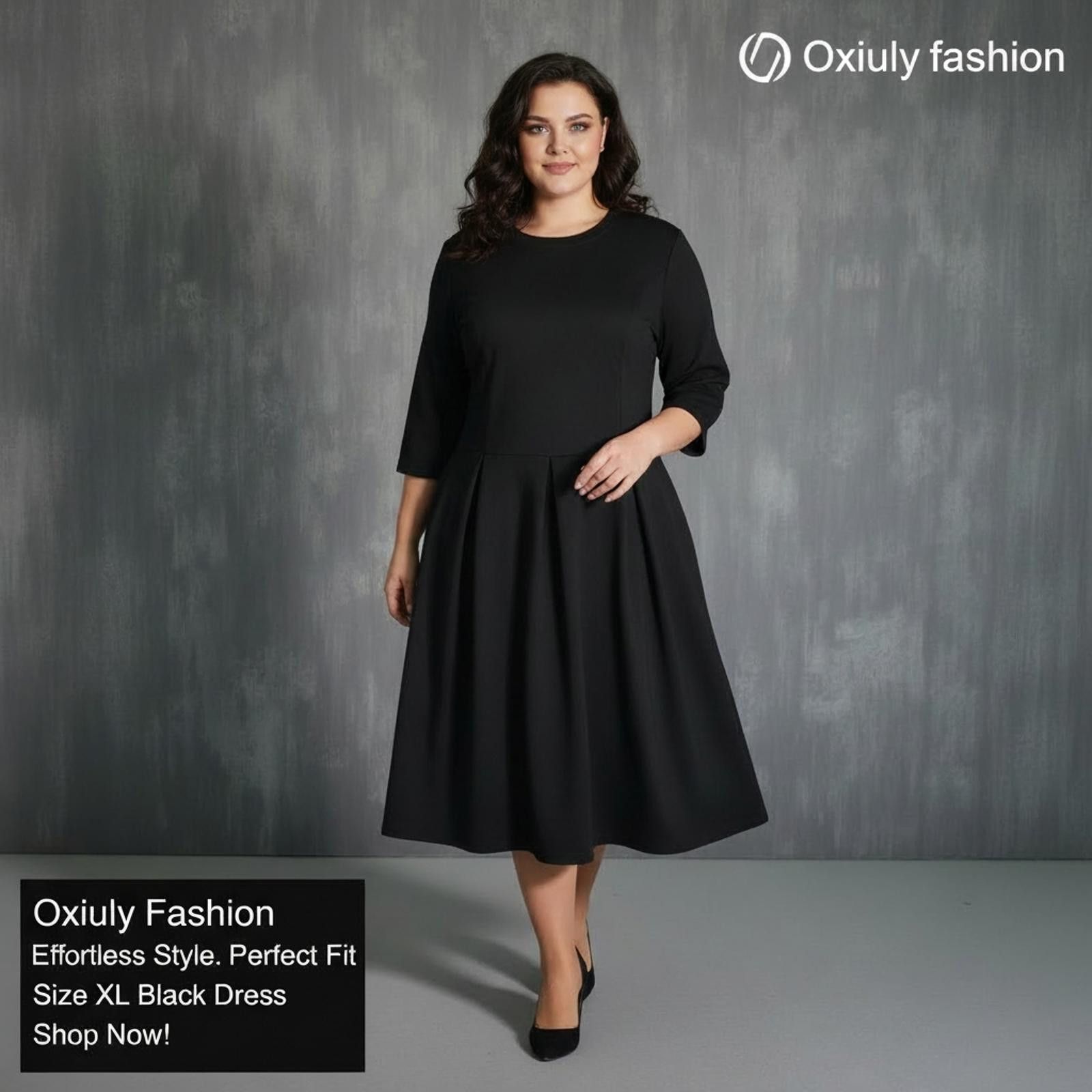 Other Oxiuly Fashion Chic Black Dress Size XL Size XL / US 12-14 / IT 48-50 - 2 Thumbnail