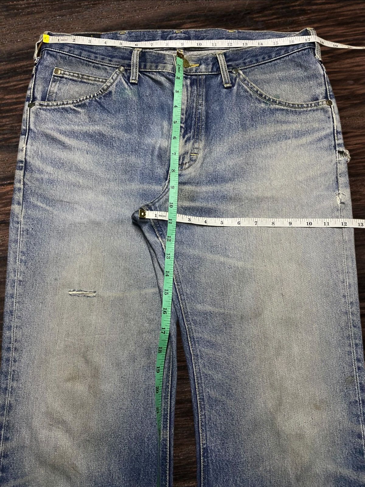 Lee × Vivienne Westwood Vintage Lee Riders Faded Wash Distressed Baggy Jeans Size US 34 / EU 50 - 12 Thumbnail