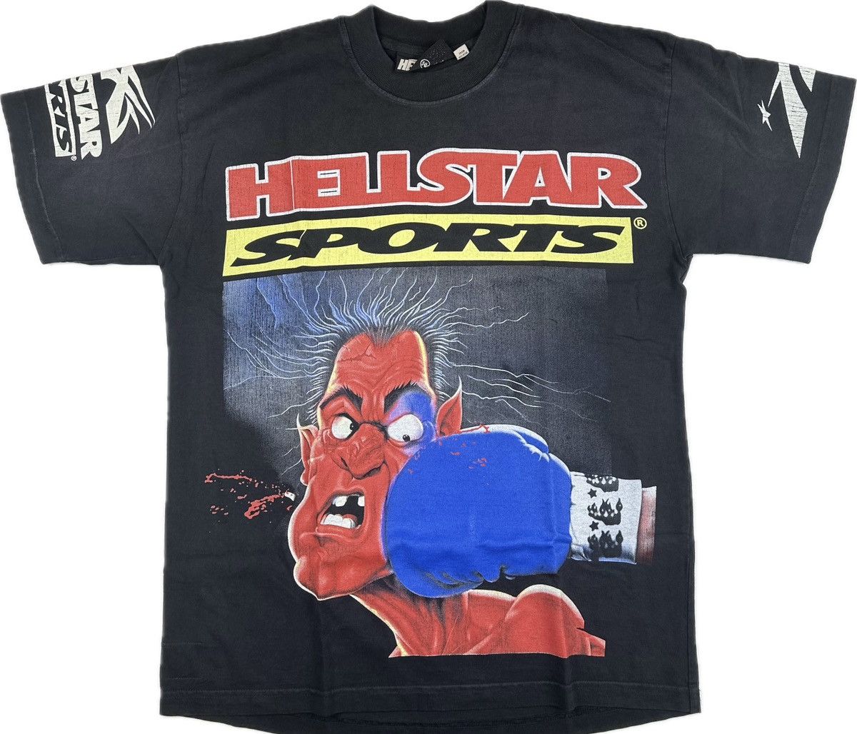 image of Hellstar Knock Out T-Shirt in Black, Men's (Size XS)