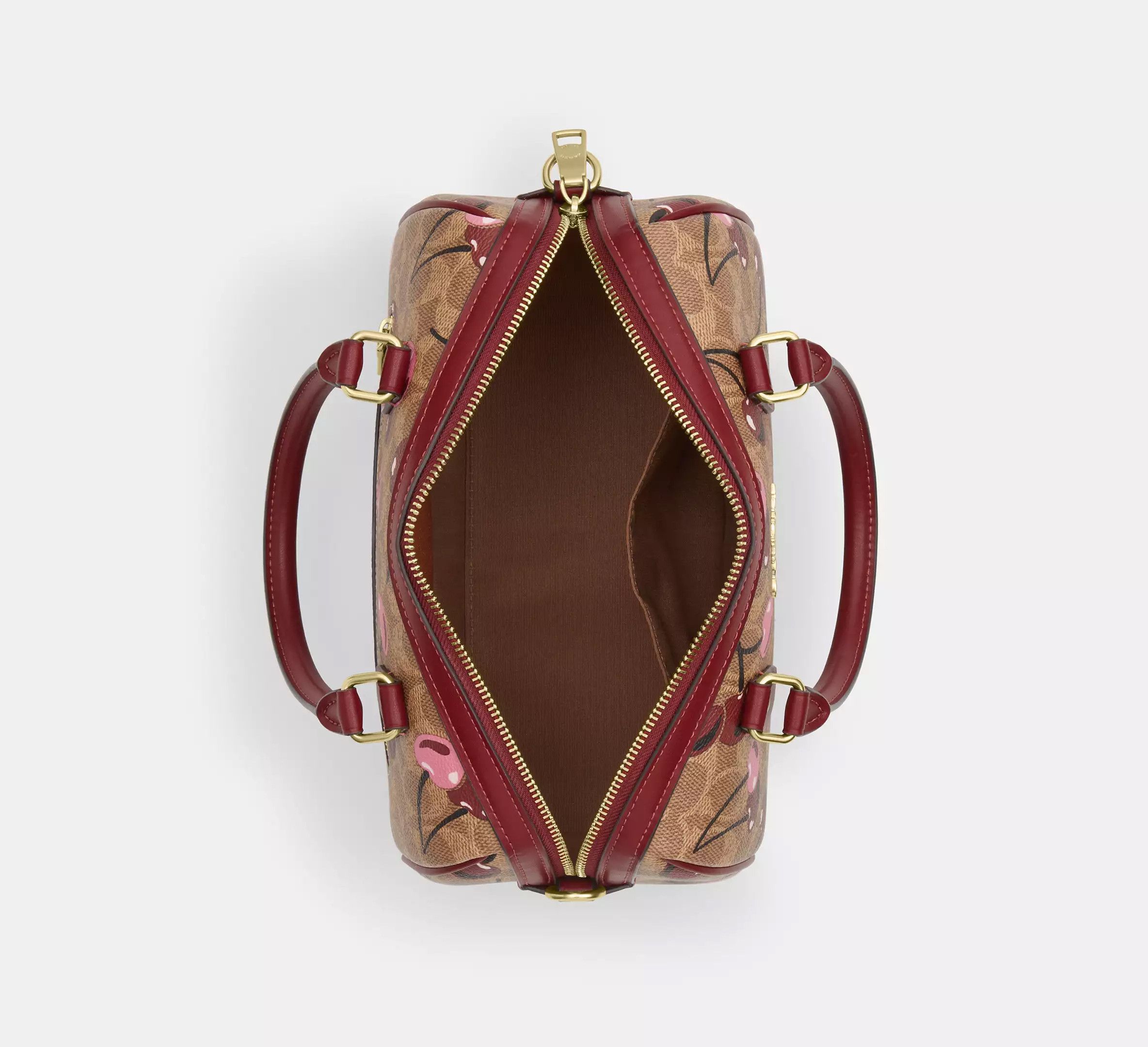 Coach 🍒 Rowan Satchel Bag In Signature Canvas With Cherry CY692 Size ONE SIZE - 9 Thumbnail