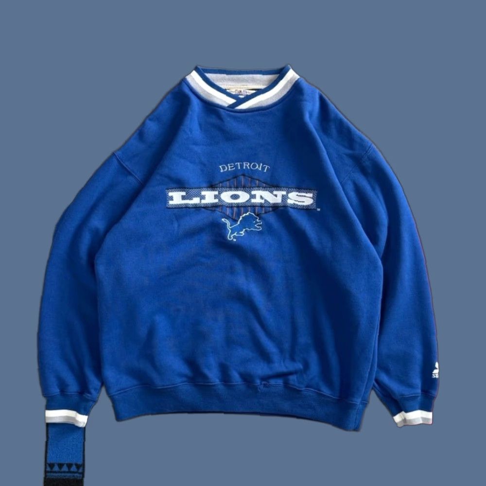 Starter VINTAGE Detroit Lions Starter Embroidered Crewneck Sweatshirt Size Large Size US L / EU 52-54 / 3 - 1 Thumbnail