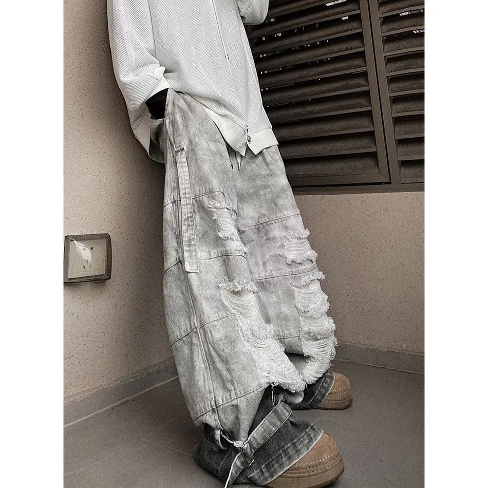 Japanese Brand Vintage loose y2k ripped jeans Size US 32 / EU 48 - 4 Thumbnail