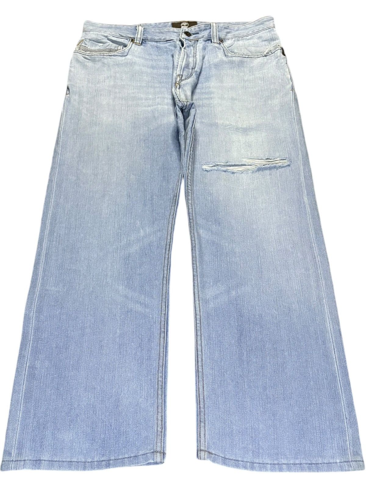 Timberland Vintage Timberland Faded Wash Distressed Baggy Jeans Size US 35 - 1 Thumbnail