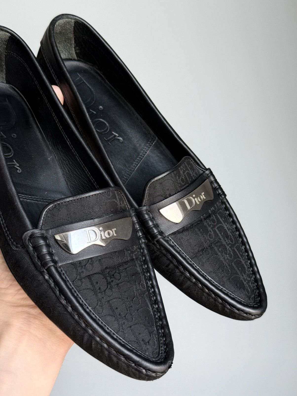 Dior Dior Oblique Monogram Canvas Leather Loafers Moccasins Size US 8 / IT 38 - 5 Thumbnail
