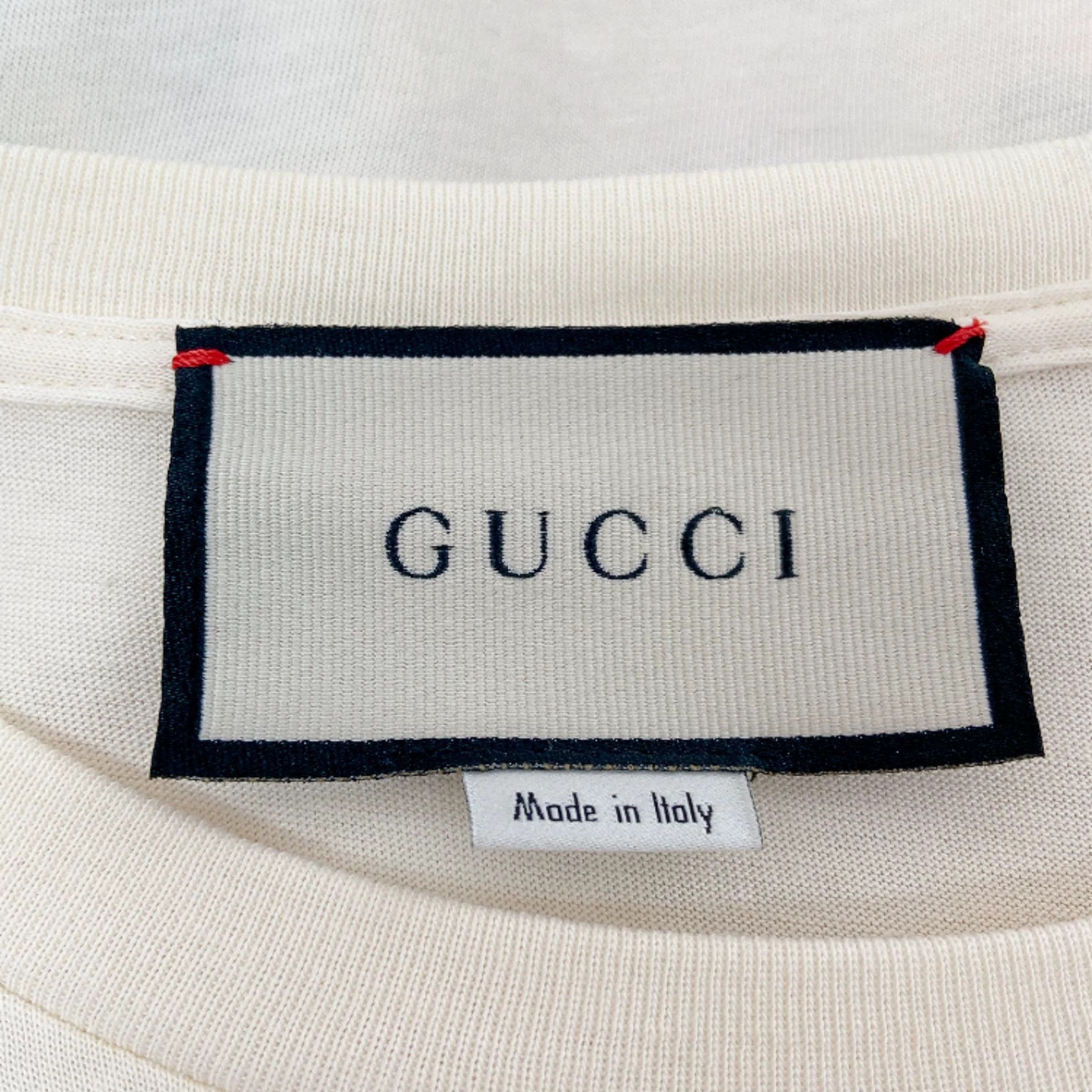 Gucci Beige Strawberry Print Short Sleeve Shirt Size US L / EU 52-54 / 3 - 7 Thumbnail