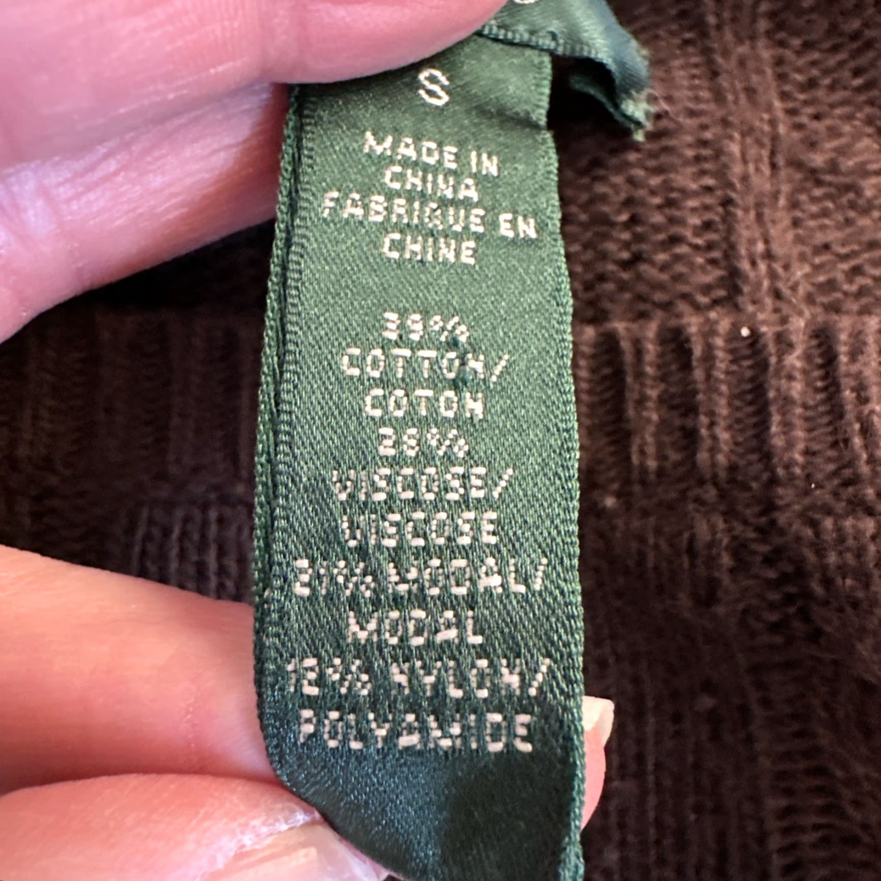 Ralph Lauren Lauren Ralph Lauren Sweater Shirt Women Cable-Knit Brown Crew Neck Long Sleeve Suede Shoulder Patch Small/ S Size S / US 4 / IT 40 - 6 Thumbnail