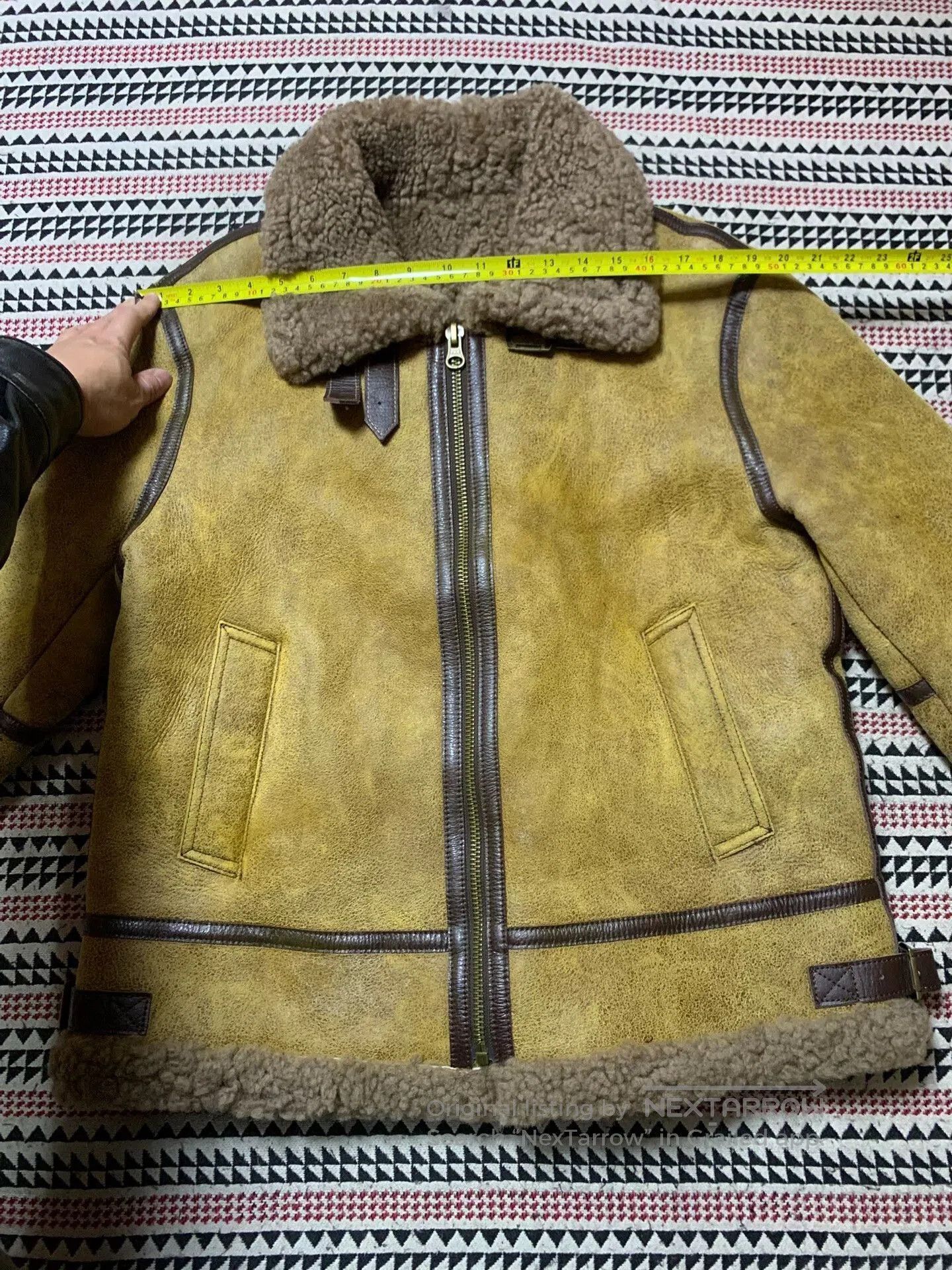 Vintage vintage kuzu deri shearling motorcycle jacket. Size US S / EU 44-46 / 1 - 3 Thumbnail