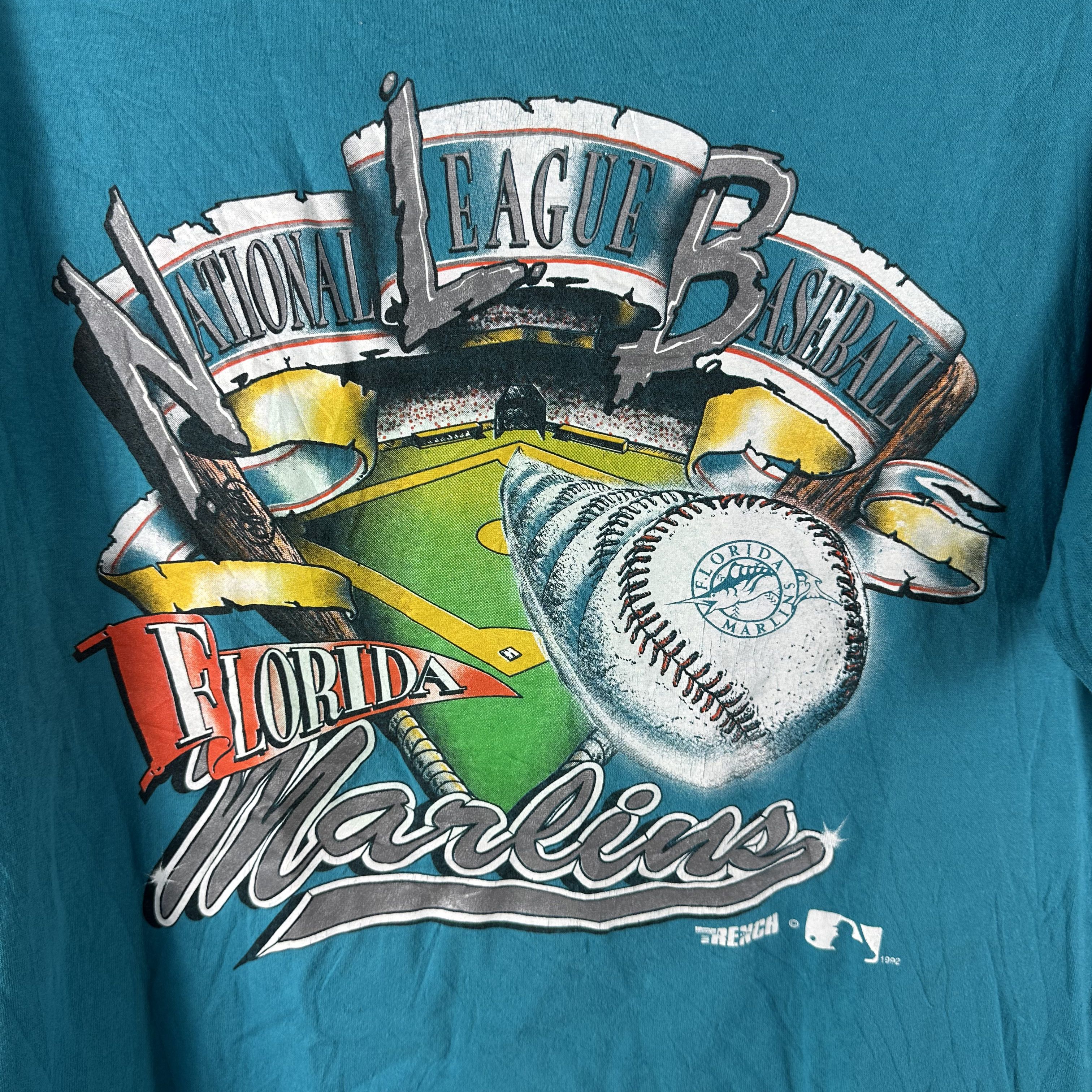 Vintage ​​​​1992 Florida Marlins Baseball MLB Single Stitch T-shirt Size US XL / EU 56 / 4 - 2 Thumbnail