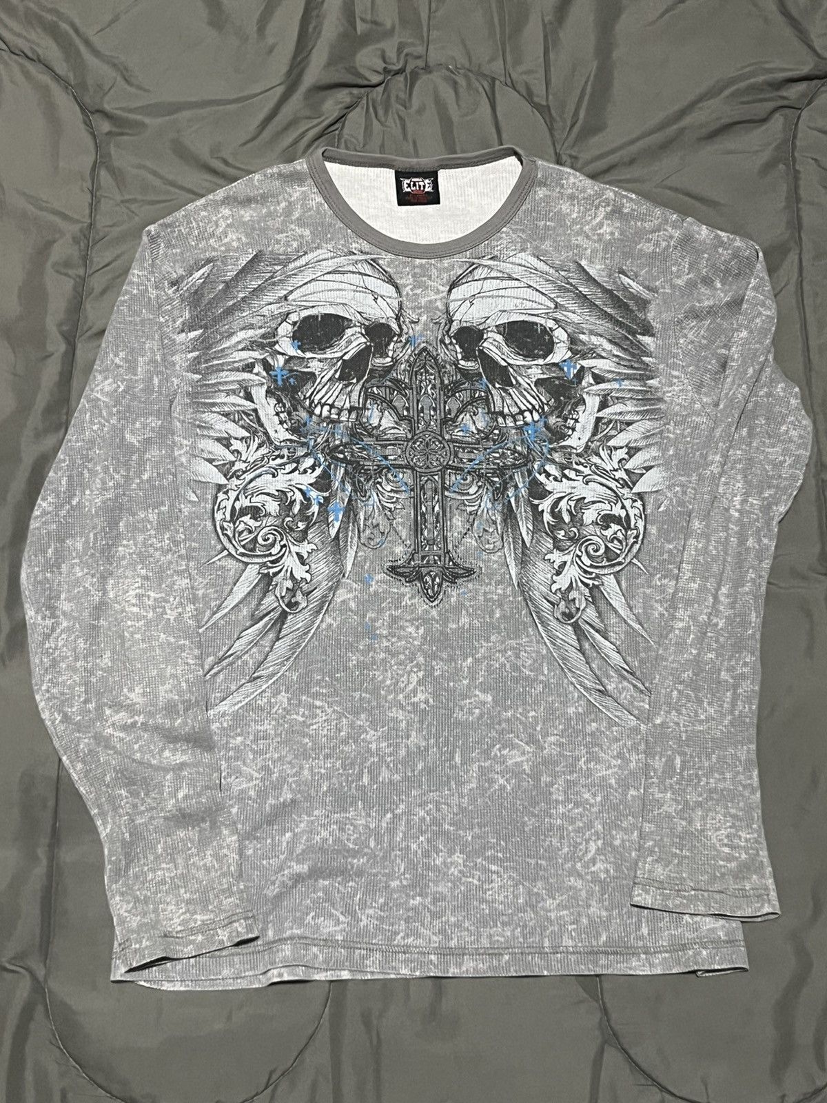 Other Elite MMA Y2k Skull Thermal LongSleeve Shirt Size US XL / EU 56 / 4 - 1 Thumbnail