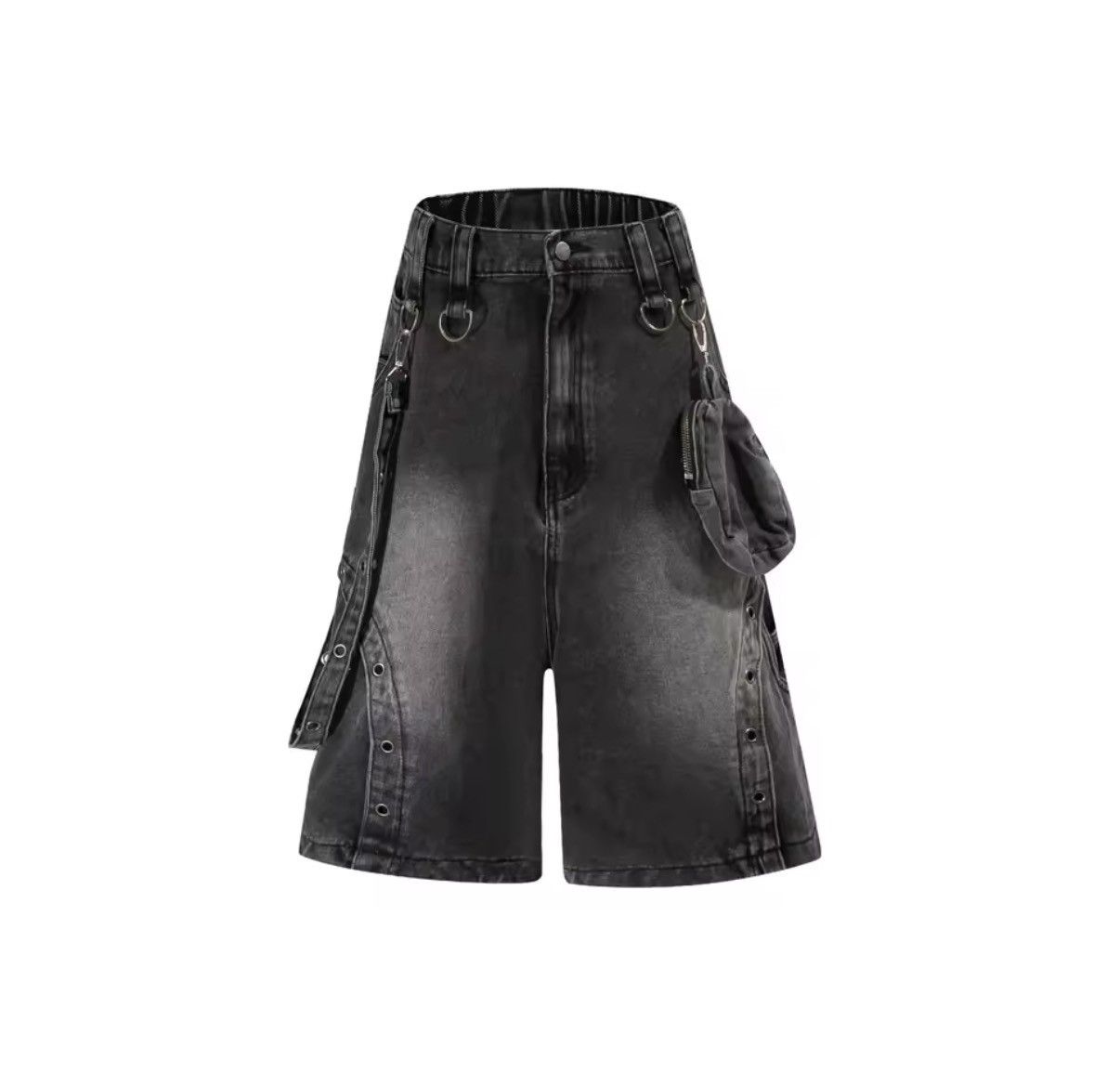 Other Punk Streetwear Cargo Multi Pockets Denim Shorts Size US 32 / EU 48 - 7 Thumbnail