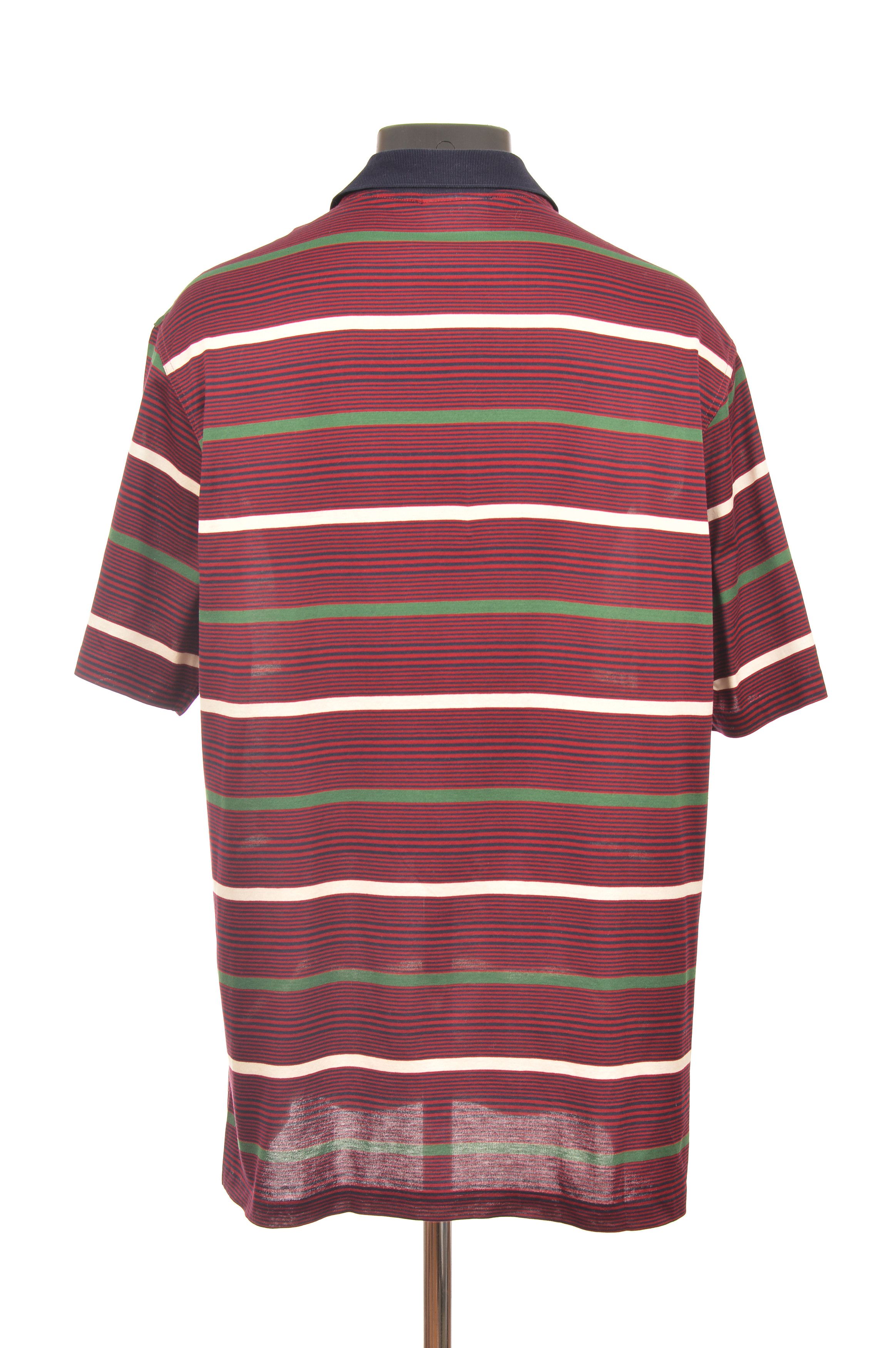 Lacoste Lacoste Vintage Burgundy Striped Polo Shirt Size US XL / EU 56 / 4 - 3 Thumbnail