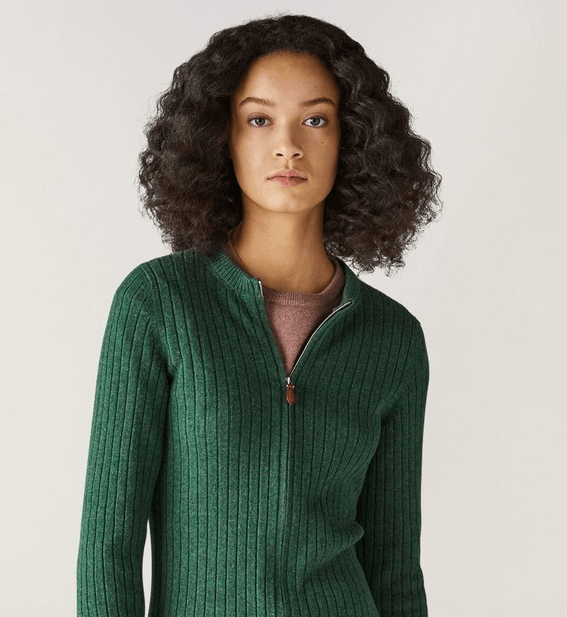 Loro Piana o1w1db10724 Maras Bomber Cashmere Cardigan in Green Size M / US 6-8 / IT 42-44 - 4 Thumbnail