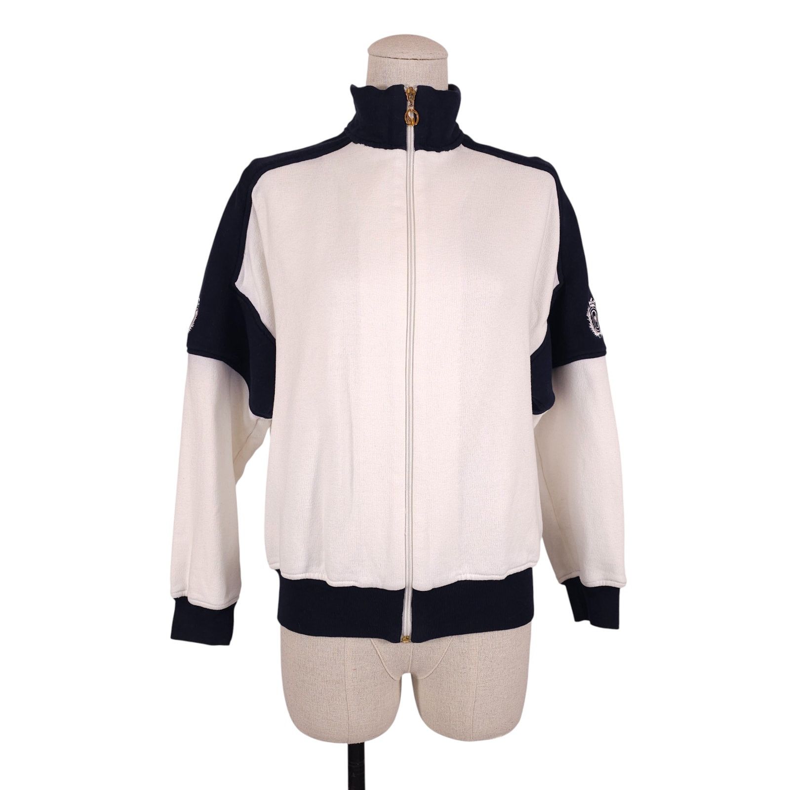 St. John St. John Sport Full Zip Track Jacket White Navy Sz Small Size S / US 4 / IT 40 - 1 Thumbnail