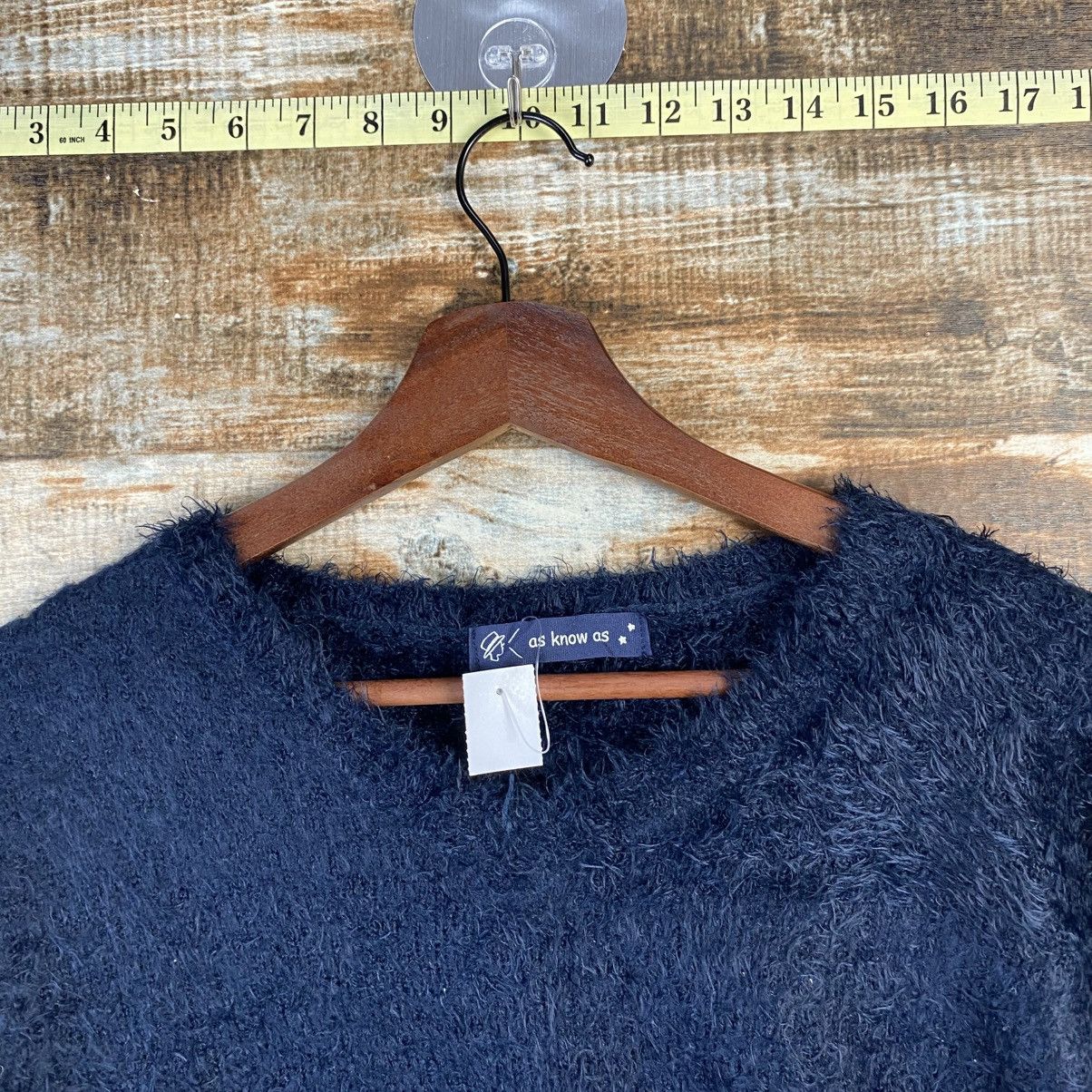 Vintage DL As Know As Dark Blue shaggy fur Mohair Knitwear #C1093 Size S / US 4 / IT 40 - 4 Thumbnail