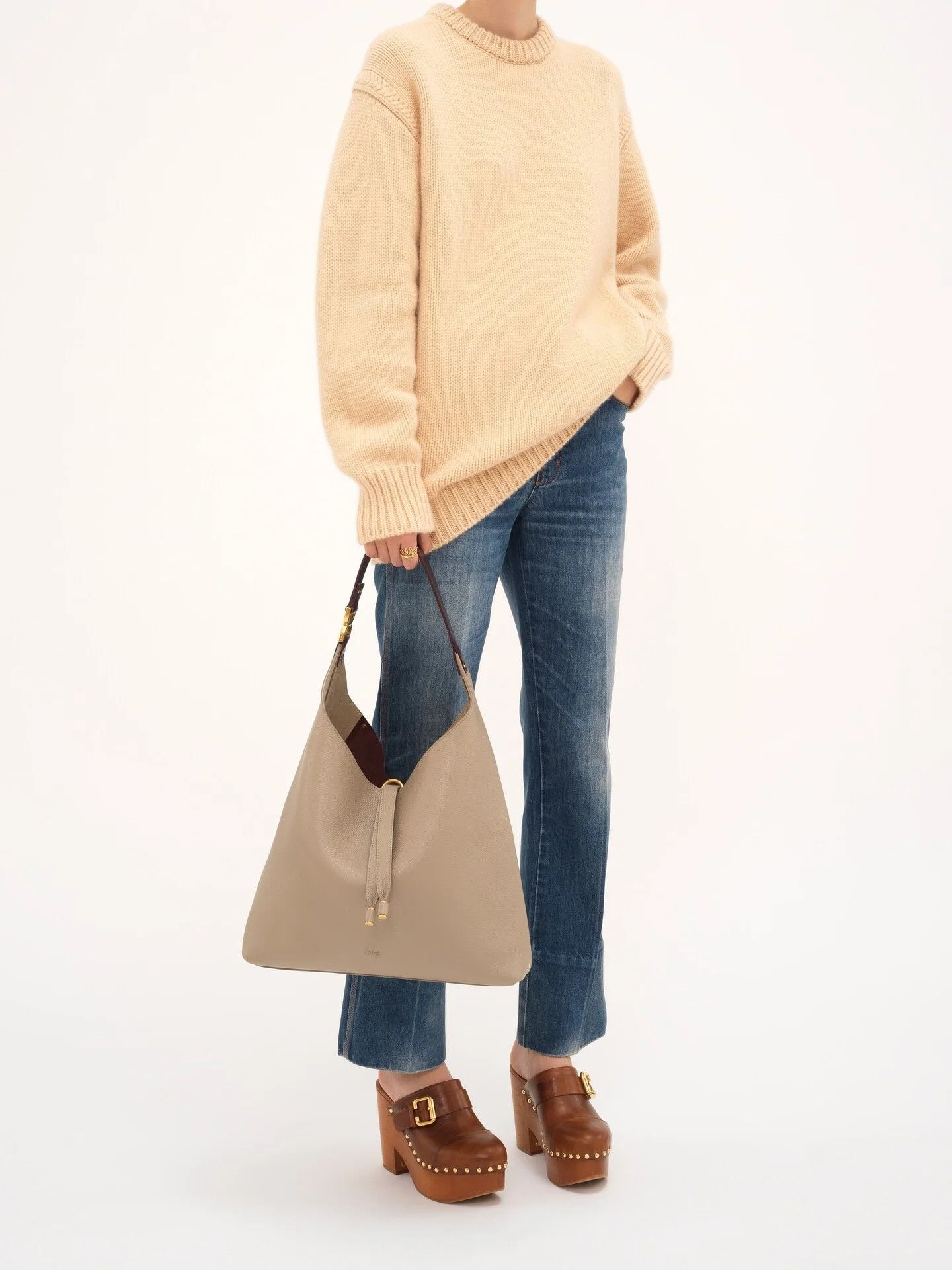 Chloe o1loc1c10226 Size: OS / Marcie Medium Hobo Bag in Motty Grey Size ONE SIZE - 7 Thumbnail