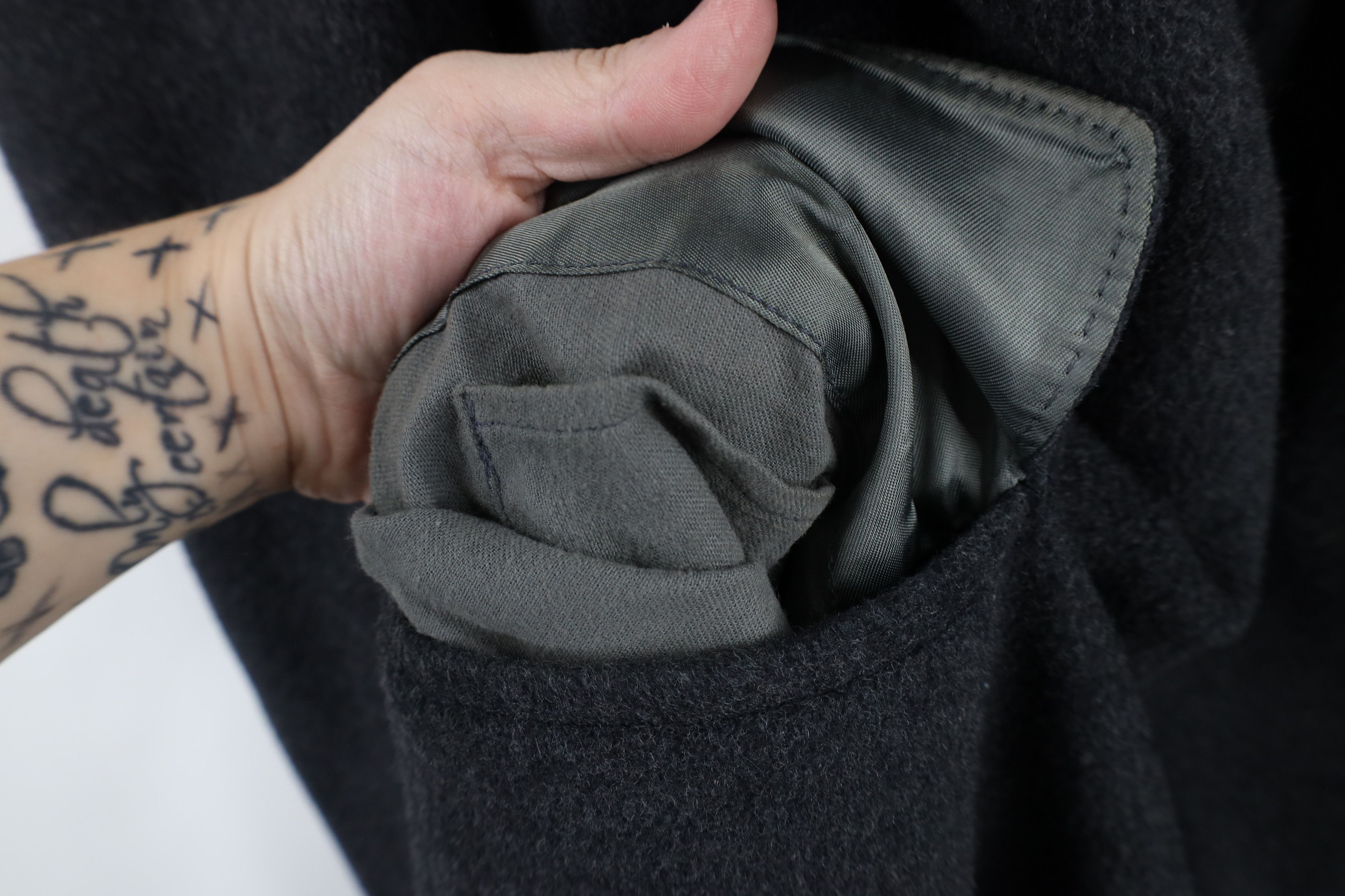 Diane von Furstenberg × Vintage Vintage 90s Egon Von Furstenberg Cashmere Wool Overcoat Gray Size US XL / EU 56 / 4 - 10 Thumbnail
