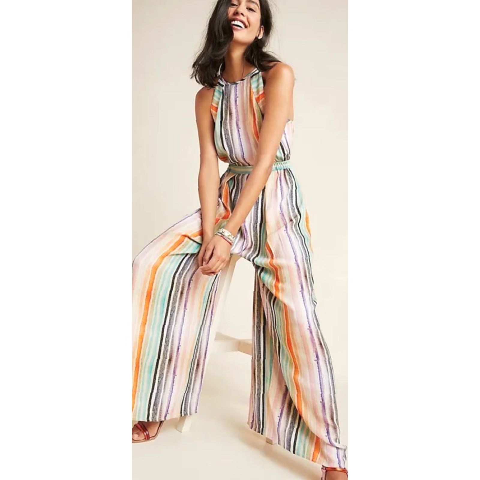Anthropologie Anthropologie Jumpsuit Women’s XS Multicolor Striped London Gallery Row Size 26" / US 2 / IT 38 - 2 Thumbnail