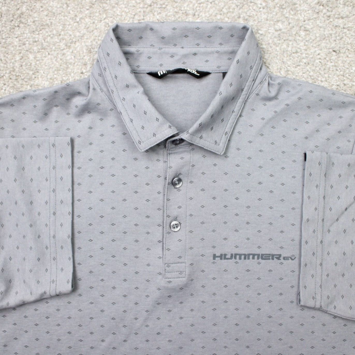 TravisMathew Travis Mathew Polo Shirt Mens Large Gray Geometric AOP Hummer Collection S/S Size US L / EU 52-54 / 3 - 2 Thumbnail