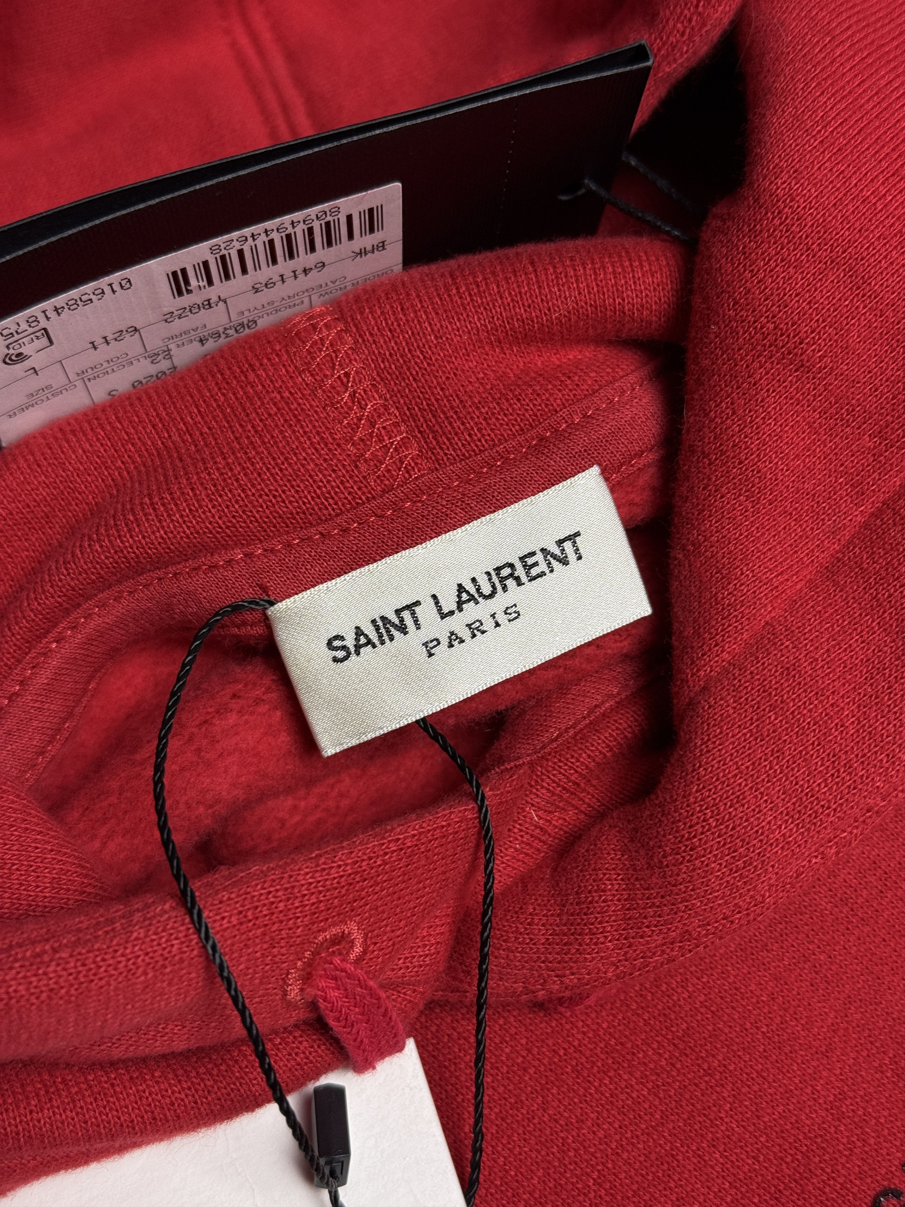 Saint Laurent Paris Saint Laurent Paris red logo hoodie Size L / US 10 / IT 46 - 4 Thumbnail