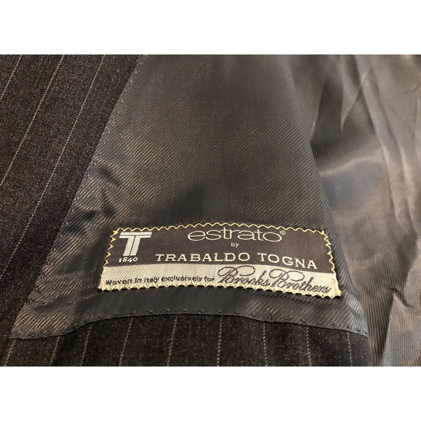 Brooks Brothers Brooks Brothers 1818 Regent Striped Blazer Jacket Regular 42R Wool Charcoal Black Two Button Mens Suit Jacket Size 42R - 3 Thumbnail