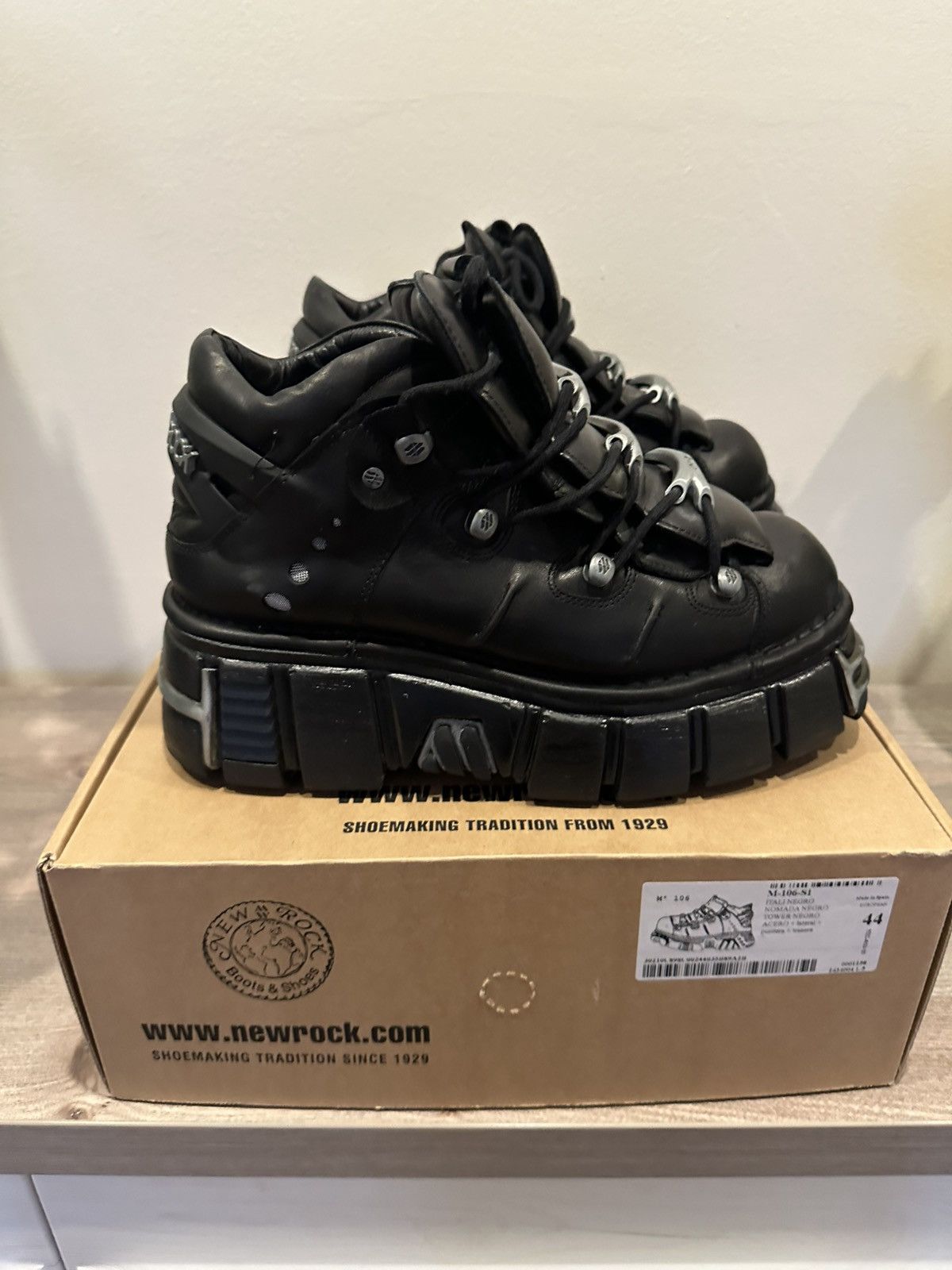 New Rock M.106-S1 ブラック 40 Amazon.com | New Rock 106-S1 Unisex Metallic Black Gothic