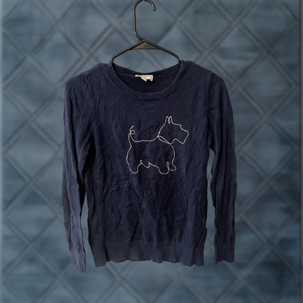 Express VINTAGE LOFT OUTLET NAVY BLUE DOG SWEATER WOMENS XS Pullover Cotton 90s Pet Clothes Size XS / US 0-2 / IT 36-38 - 1 Thumbnail