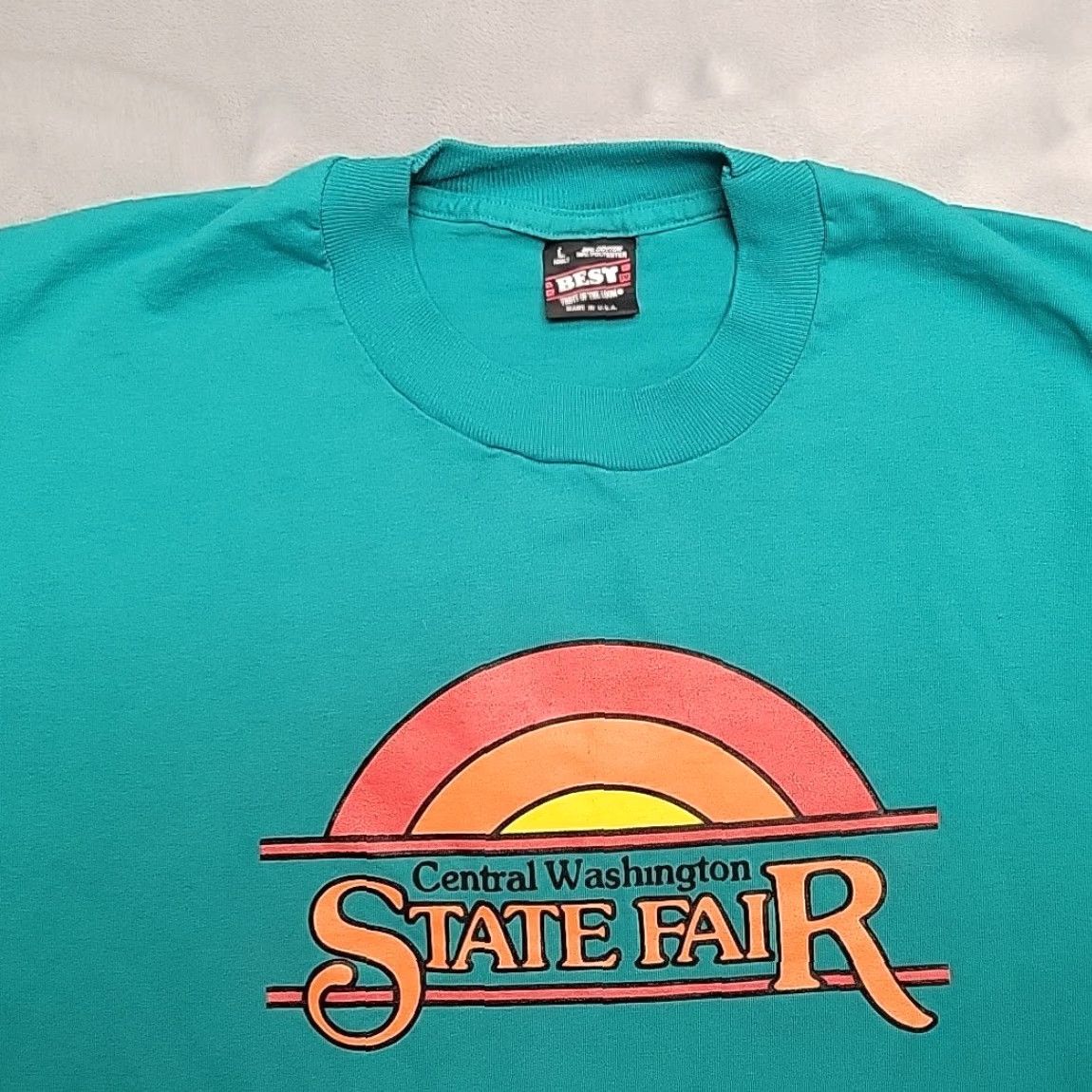 Vintage VINTAGE Best Central Washington State Fair Shirt Mens L Green T-Shirt United States Crew Neck Short Sleeve Size US L / EU 52-54 / 3 - 2 Thumbnail
