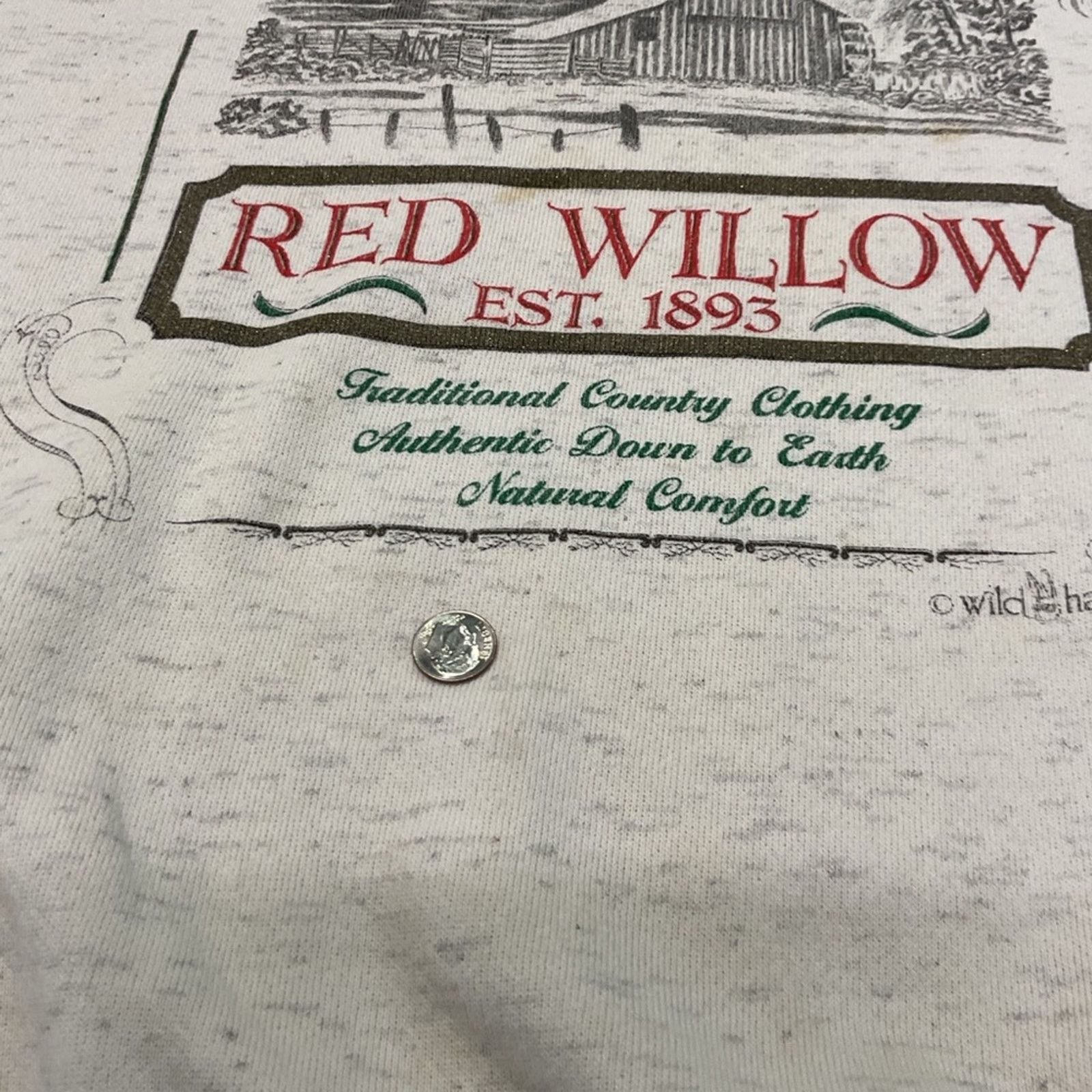 Tultex Vintage 90’s Country Wear Red Willow Sweater Size US XL / EU 56 / 4 - 5 Thumbnail