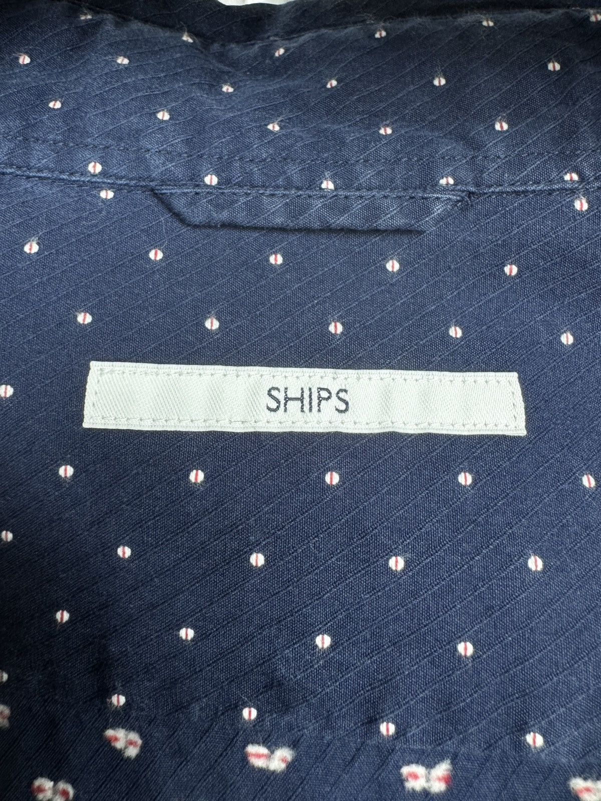 SHIPS SHIPS polka dot navy blue japanese designer ls shirt sz M Size US M / EU 48-50 / 2 - 8 Thumbnail
