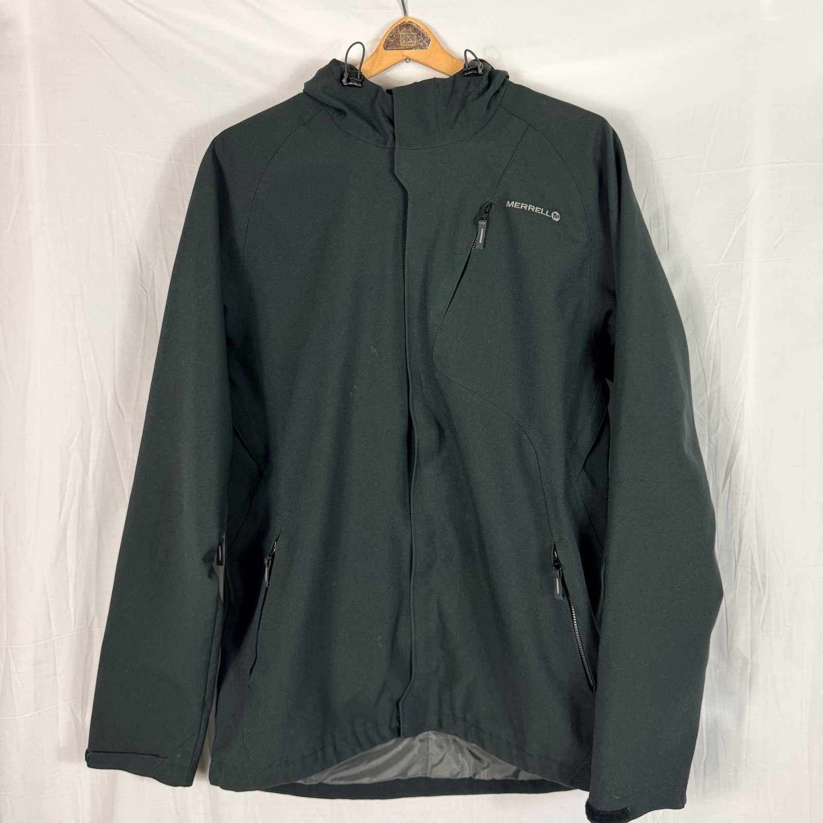 Merrell Merrell Opti-Shell Windbreaker Large Black Hooded Pockets Size US L / EU 52-54 / 3 - 1 Thumbnail