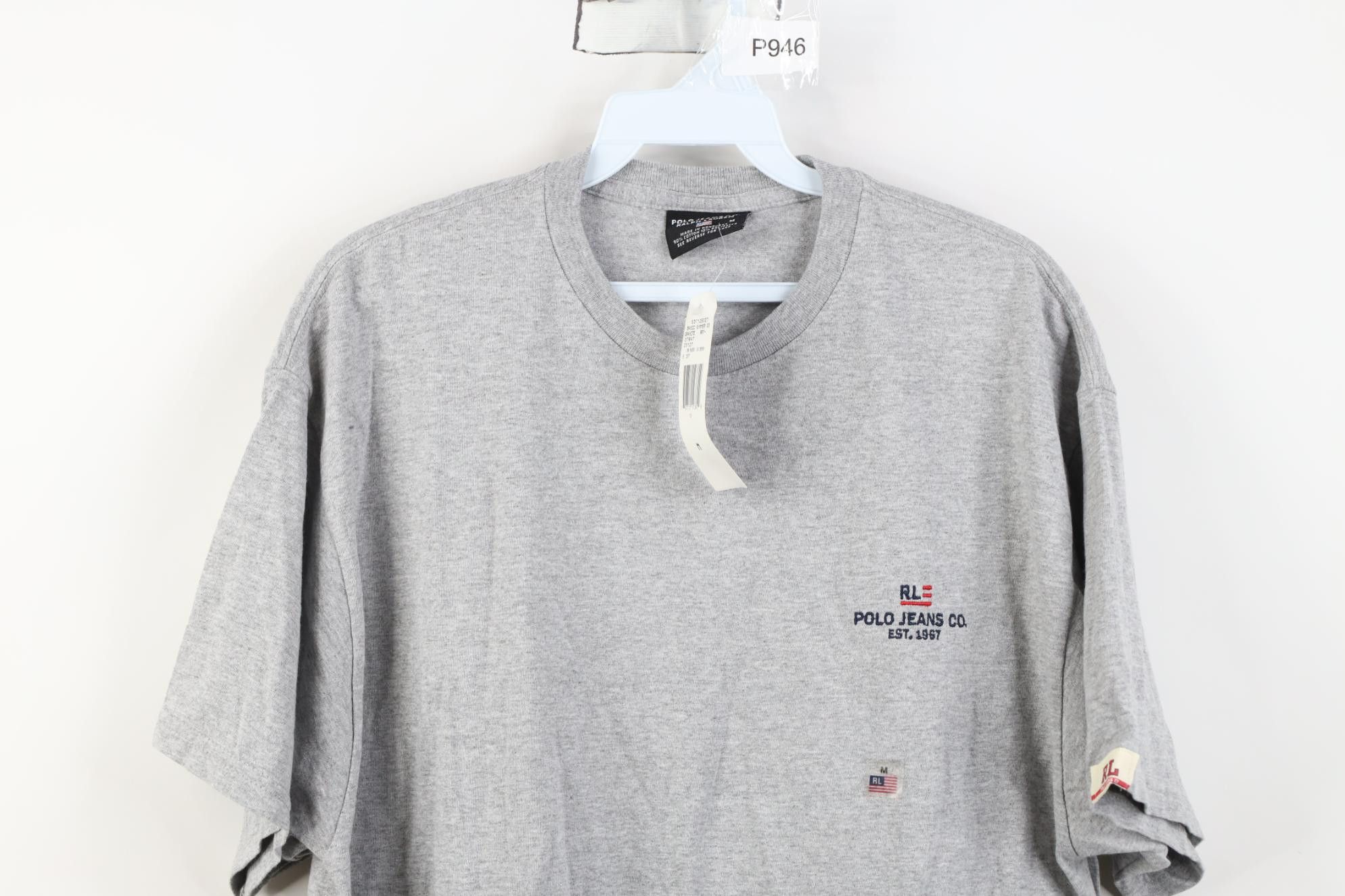 Polo Ralph Lauren Deadstock Vintage 90s Ralph Lauren Flag Jumbo Logo T-Shirt Size US M / EU 48-50 / 2 - 2 Thumbnail