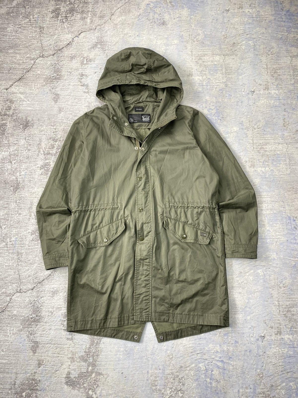 Diesel × Japanese Brand Diesel waxed parka green mens hooded jacket y2k avantgarde Size US XL / EU 56 / 4 - 1 Thumbnail