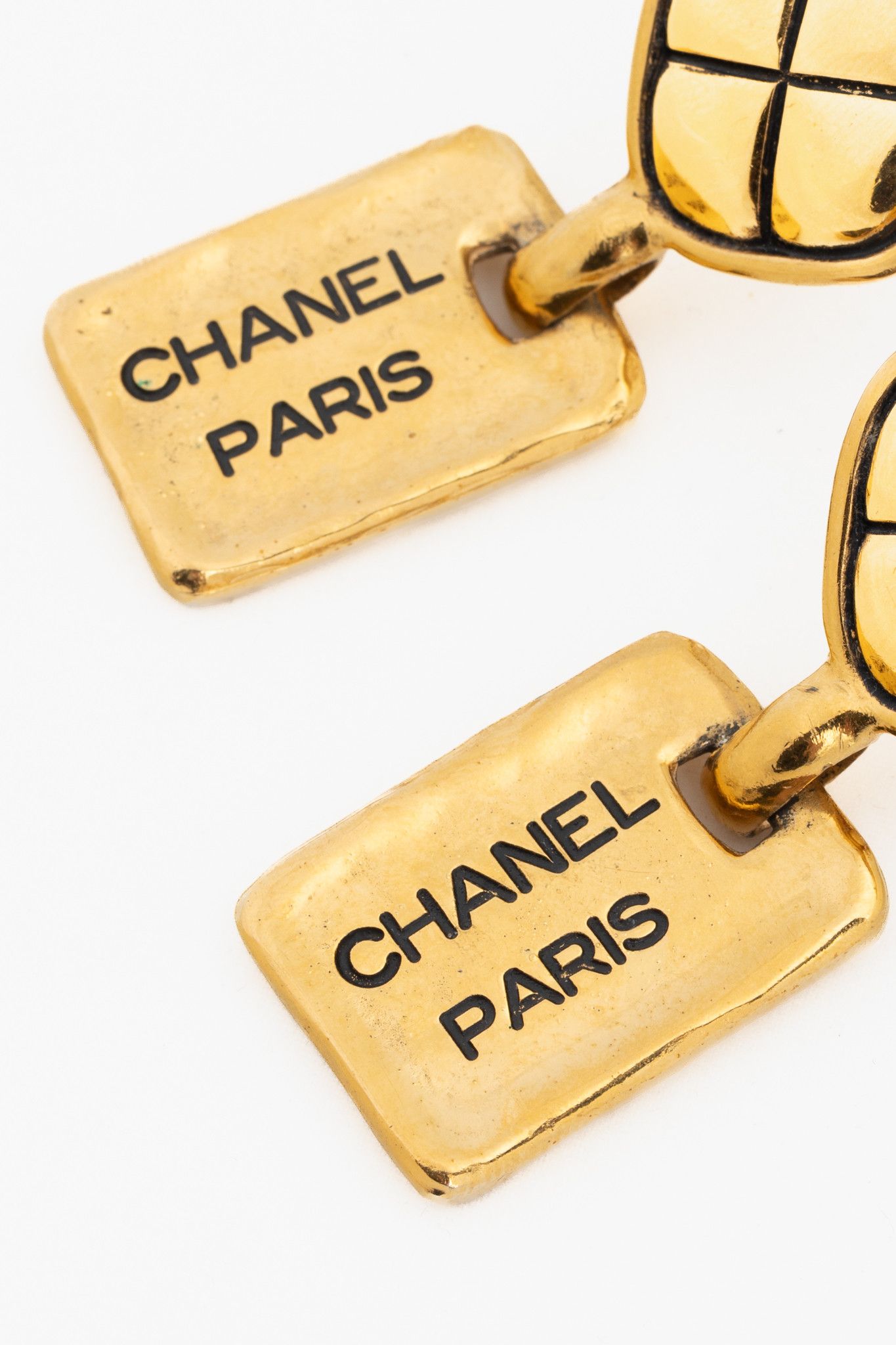 Chanel Chanel 24k-Gold Plated Quilted Clip-On Drop Earrings Size ONE SIZE - 2 Thumbnail