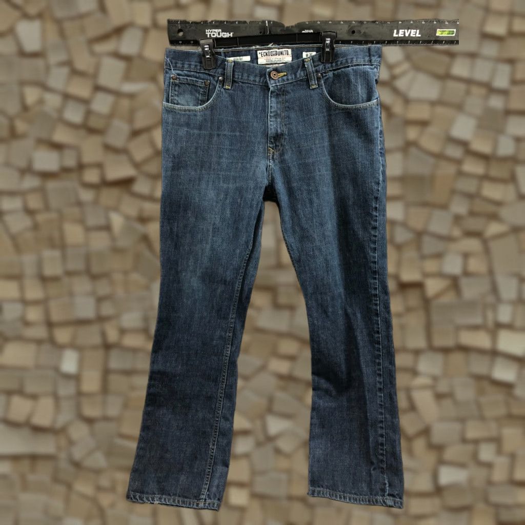Ecko Unltd. Ecko UNLTD Straight Jeans 36x32 Mens Mid Rise Medium Wash Blue Size US 36 / EU 52 - 1 Thumbnail
